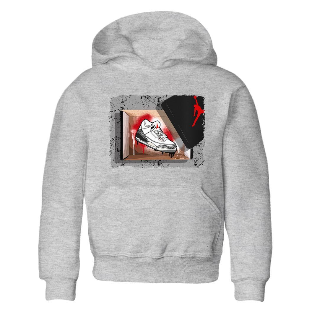 Air Jordan 3 White Cement Shirt To Match Jordans New Kicks Sneaker Tees Air Jordan 3 Retro White Cement Drip Gear Zone Sneaker Matching Clothing Kids Shirts Heather Grey 2