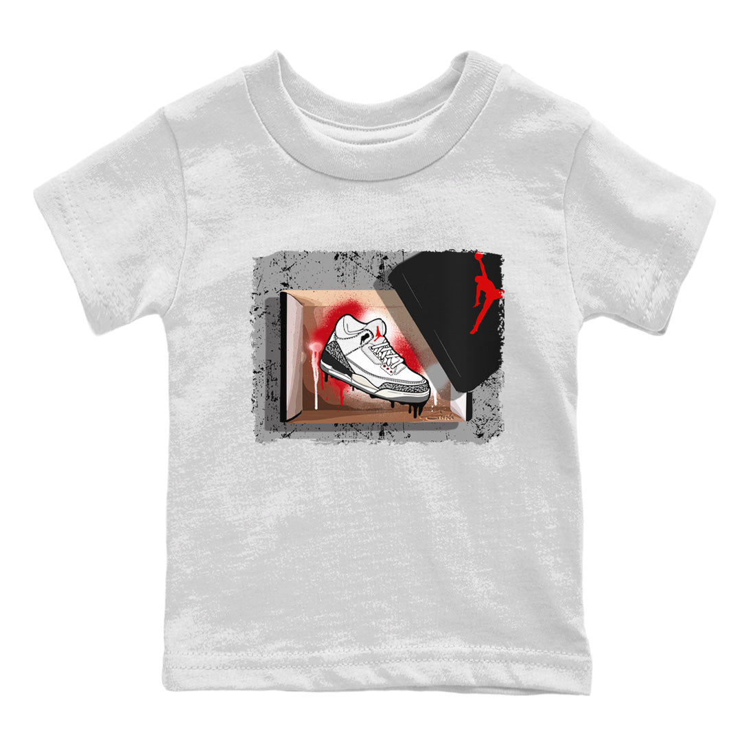 Air Jordan 3 White Cement Shirt To Match Jordans New Kicks Sneaker Tees Air Jordan 3 Retro White Cement Drip Gear Zone Sneaker Matching Clothing Kids Shirts White 2