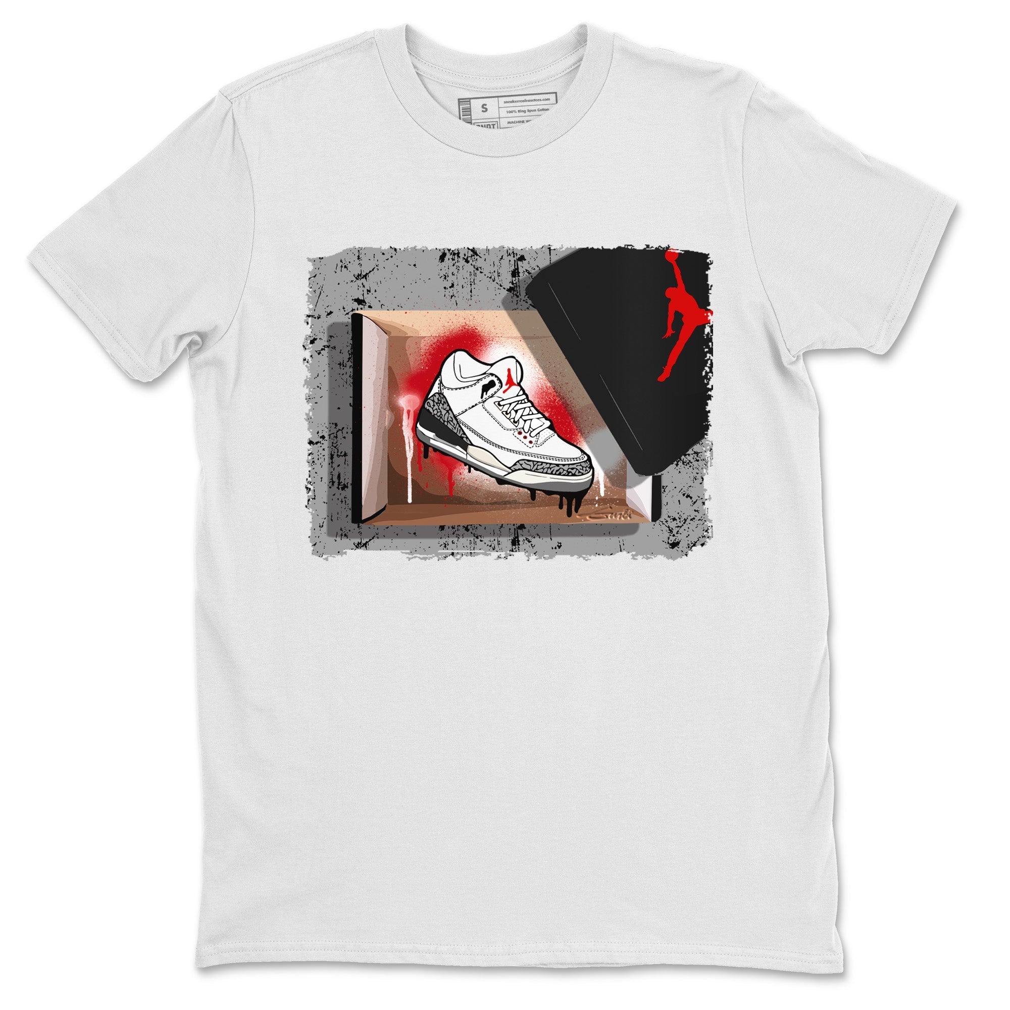Air Jordan 3 White Cement Shirt To Match Jordans New Kicks Sneaker Tees Air Jordan 3 Retro White Cement Drip Gear Zone Sneaker Matching Clothing Unisex Shirts White 2