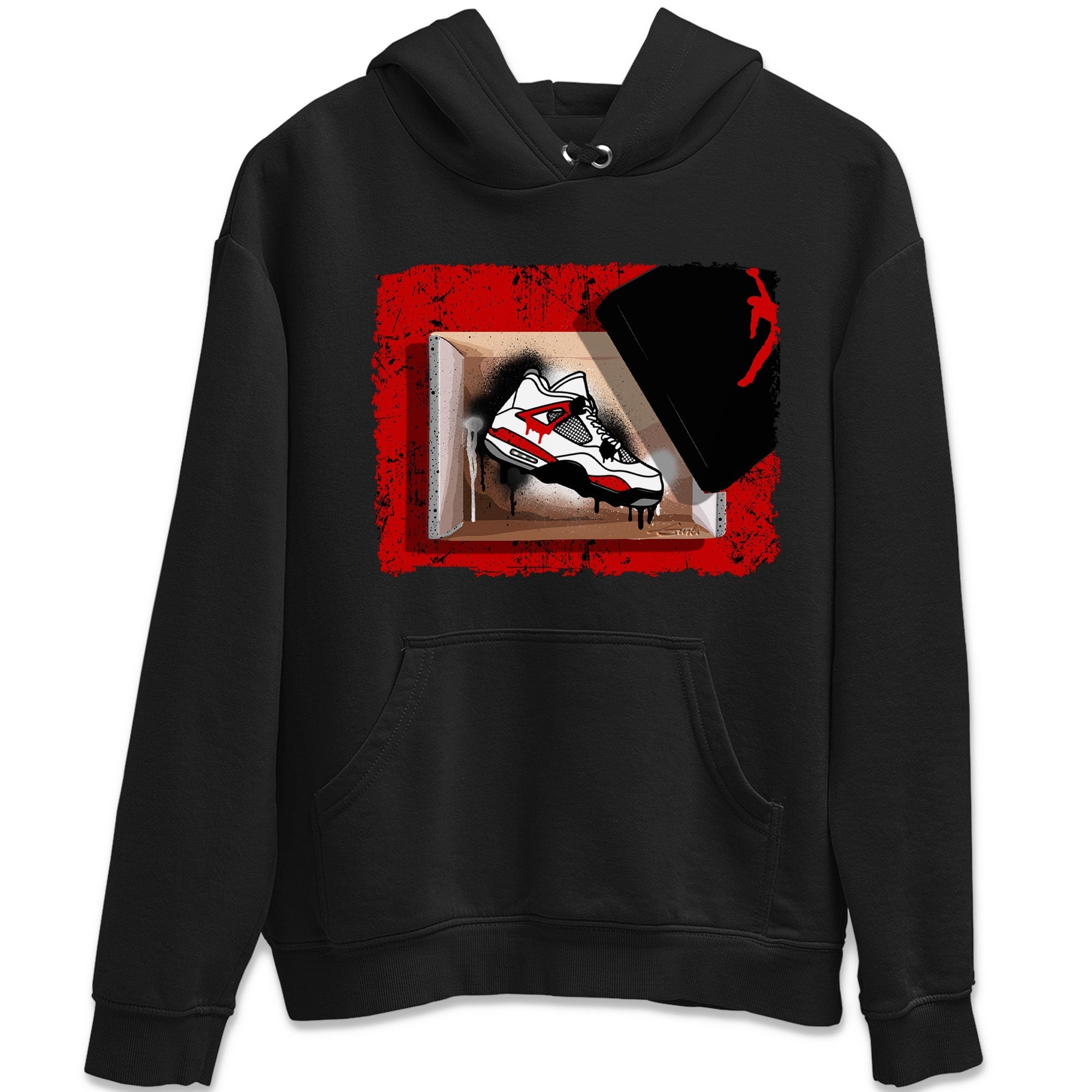 Air Jordan 4 Red Cement shirt to match jordans New Kicks Streetwear Sneaker Shirt Red Cement 4s Drip Gear Zone Sneaker Matching Clothing Unisex Black 2 T-Shirt
