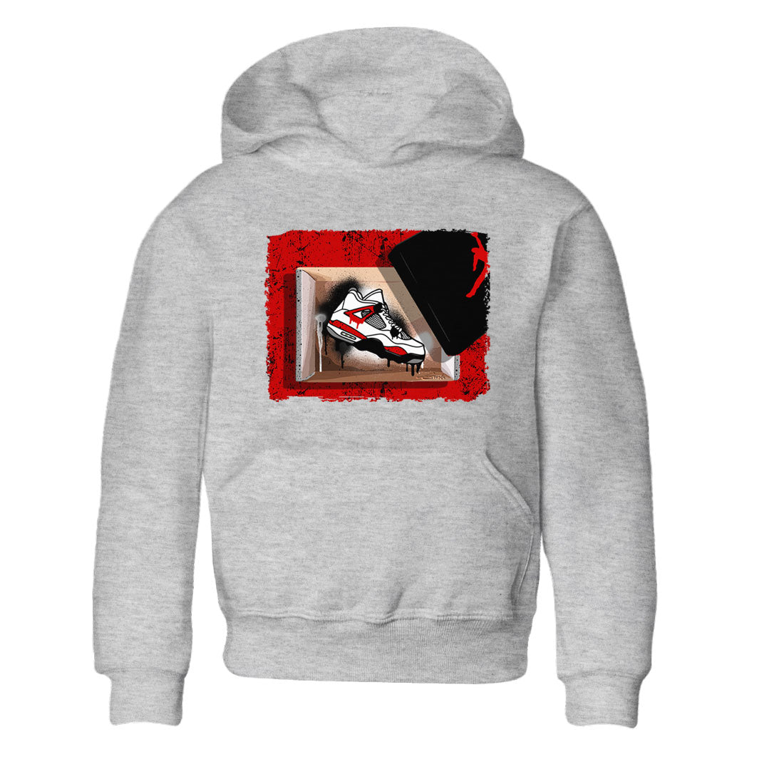 Air Jordan 4 Red Cement shirt to match jordans New Kicks Streetwear Sneaker Shirt Red Cement 4s Drip Gear Zone Sneaker Matching Clothing Baby Toddler Heather Grey 2 T-Shirt