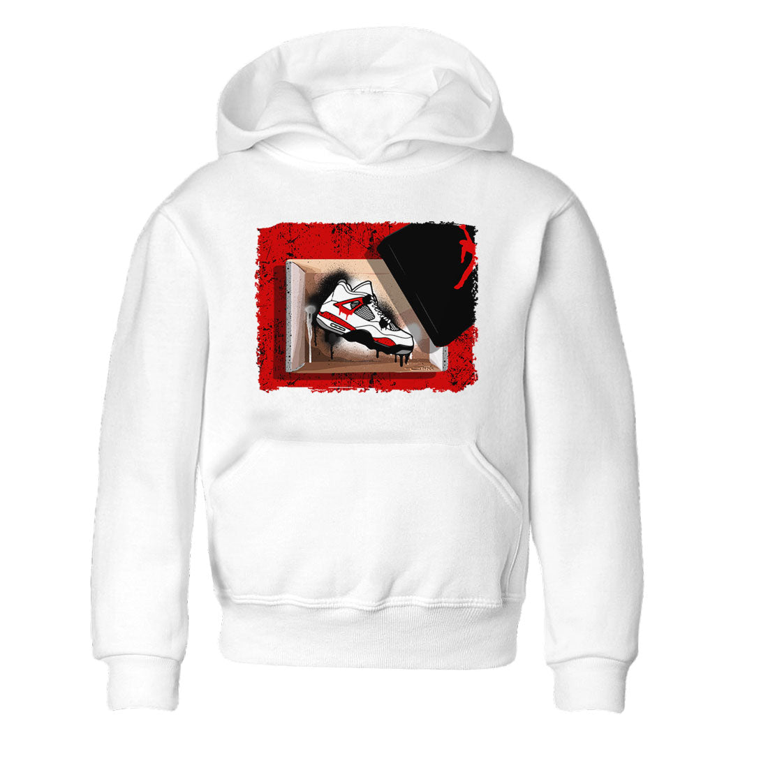 Air Jordan 4 Red Cement shirt to match jordans New Kicks Streetwear Sneaker Shirt Red Cement 4s Drip Gear Zone Sneaker Matching Clothing Baby Toddler White 2 T-Shirt