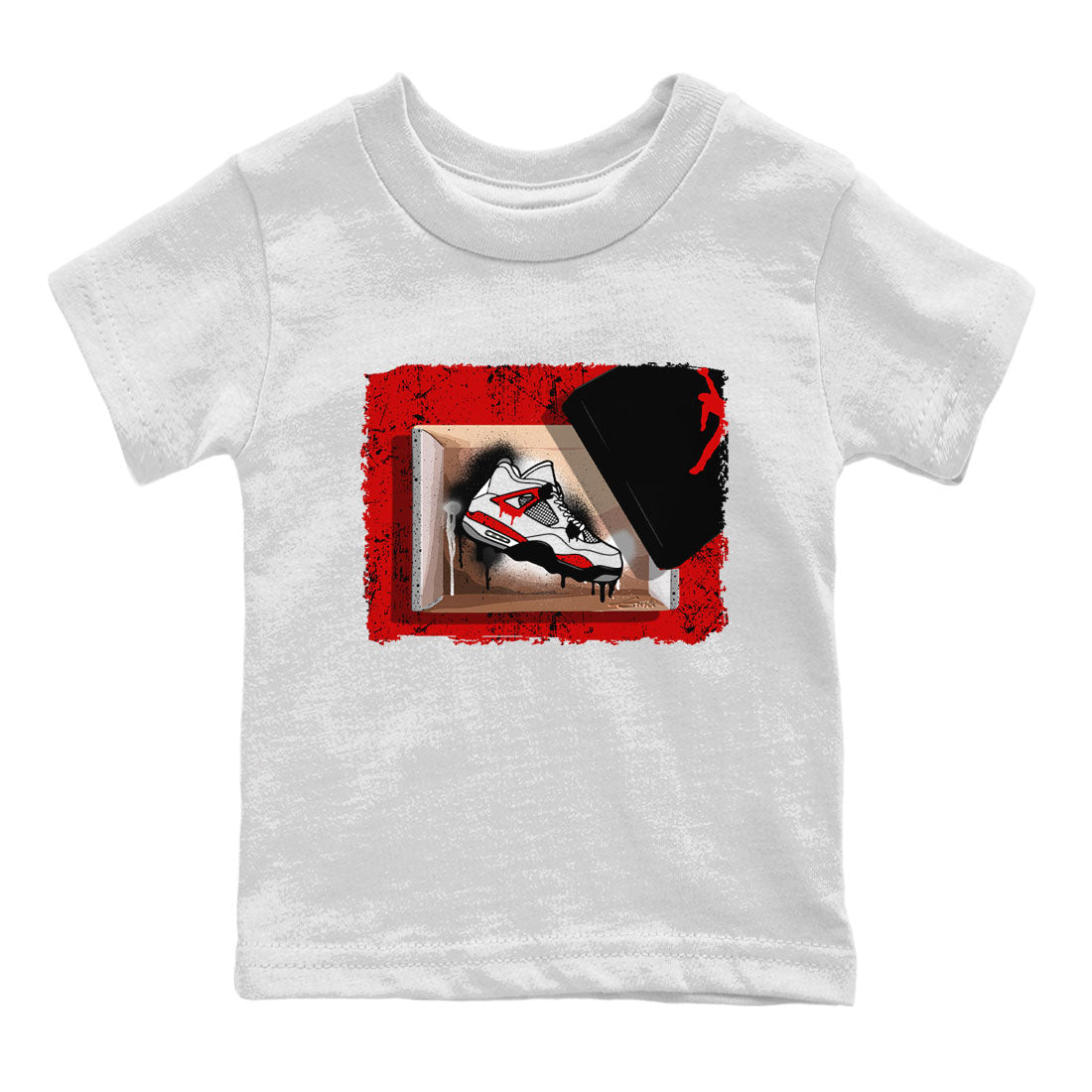 Air Jordan 4 Red Cement shirt to match jordans New Kicks Streetwear Sneaker Shirt Red Cement 4s Drip Gear Zone Sneaker Matching Clothing Baby Toddler White 2 T-Shirt