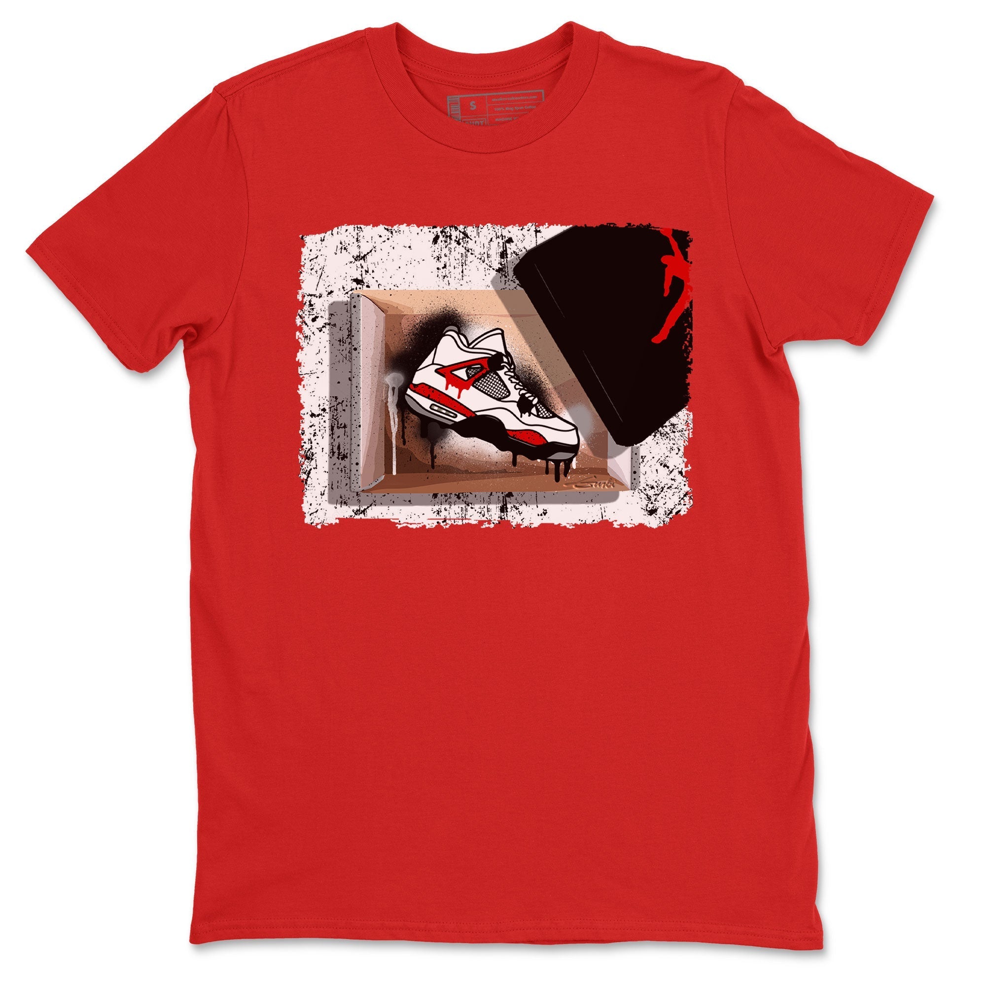 Air Jordan 4 Red Cement shirt to match jordans New Kicks Streetwear Sneaker Shirt Red Cement 4s Drip Gear Zone Sneaker Matching Clothing Unisex Red 2 T-Shirt