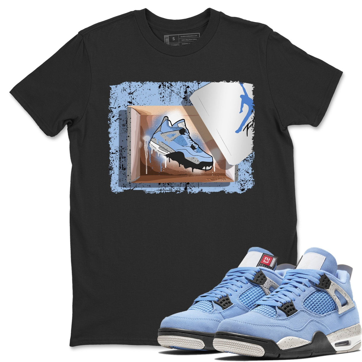 Jordan 4 University Blue Shirt To Match Jordans New Kicks Sneaker Tees Jordan 4 University Blue Drip Gear Zone Sneaker Matching Clothing Unisex Shirts