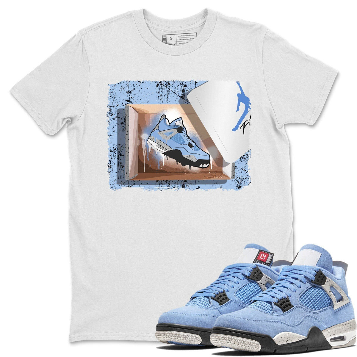 Jordan 4 University Blue Shirt To Match Jordans New Kicks Sneaker Tees Jordan 4 University Blue Drip Gear Zone Sneaker Matching Clothing Unisex Shirts