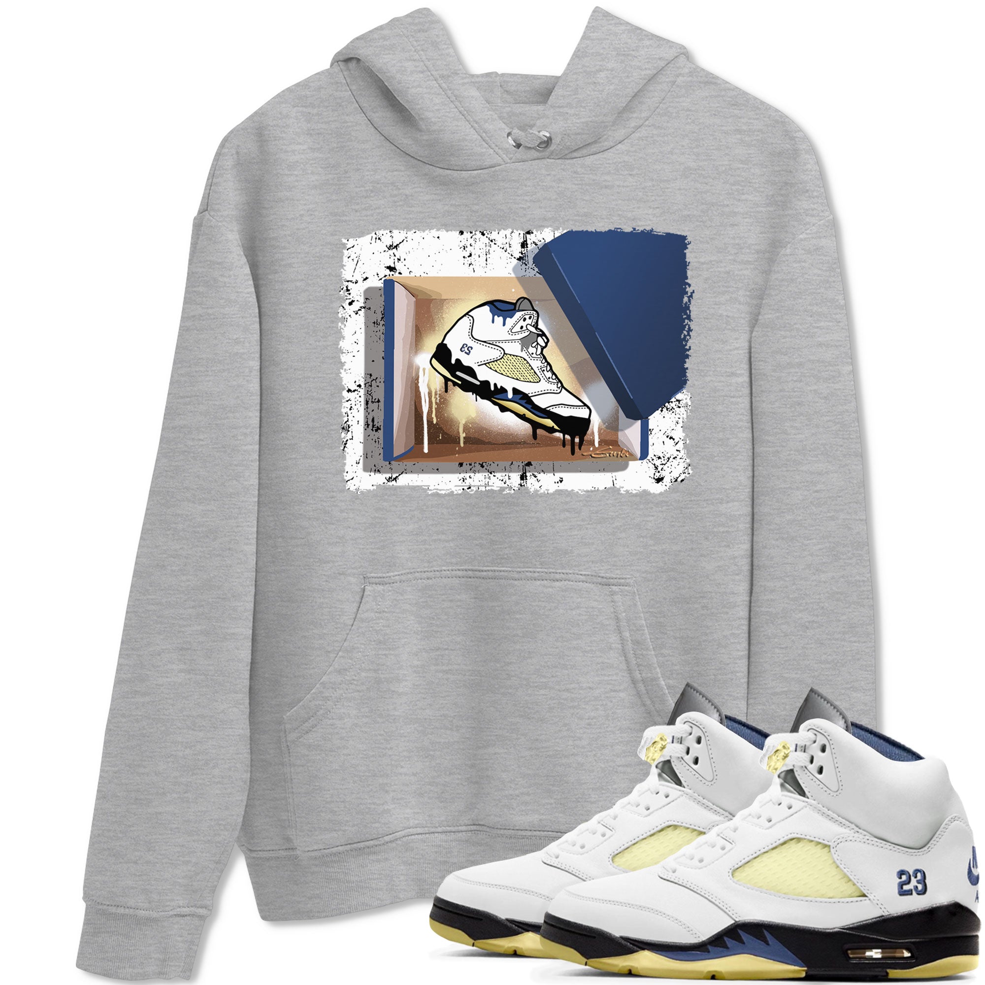 Air Jordan 5 A Ma Maniere x Dawn shirt to match jordans New Kicks sneaker tees Air Jordan 5 A Ma Maniere x Photon Dust Drip Gear Zone Streetwear Brand Sneaker Matching Shirt Unisex Heather Grey 1 T-Shirt