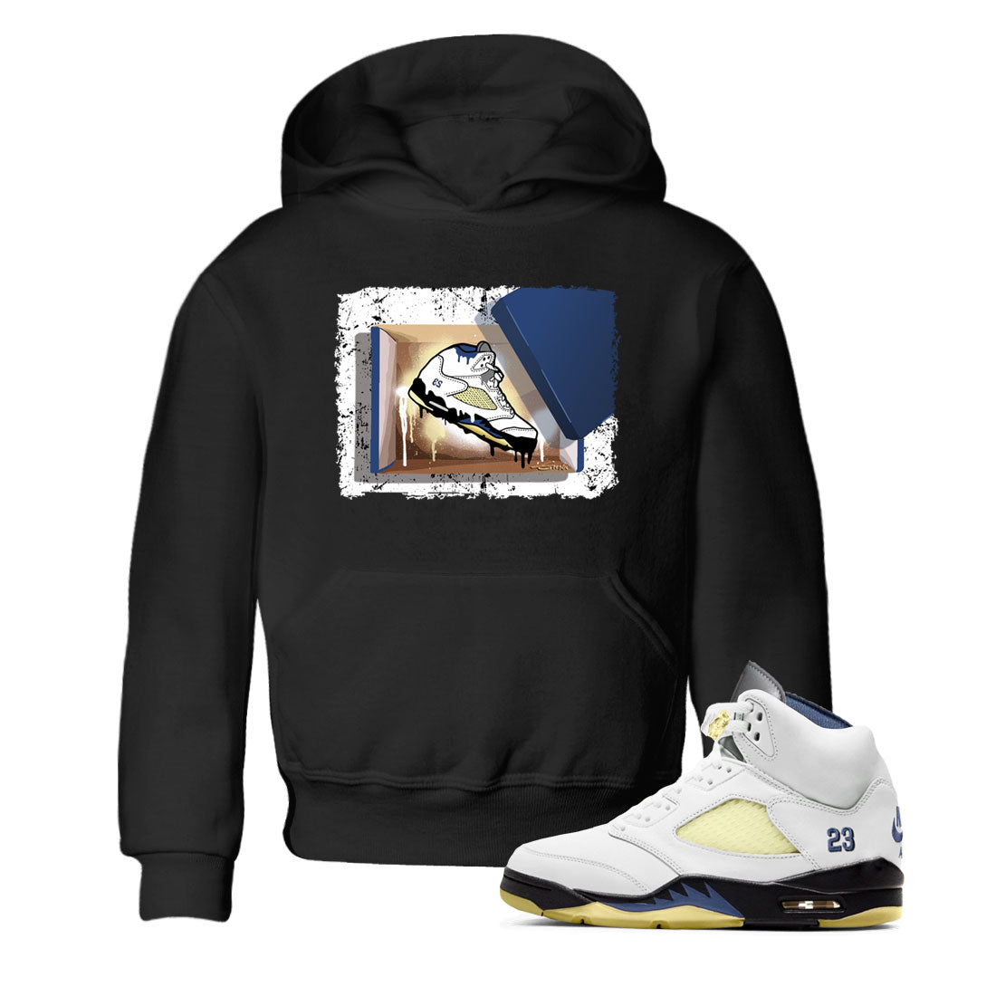 Air Jordan 5 A Ma Maniere x Dawn shirt to match jordans New Kicks sneaker tees Air Jordan 5 A Ma Maniere x Photon Dust Drip Gear Zone Streetwear Brand Sneaker Matching Shirt Baby Toddler Black 1 T-Shirt