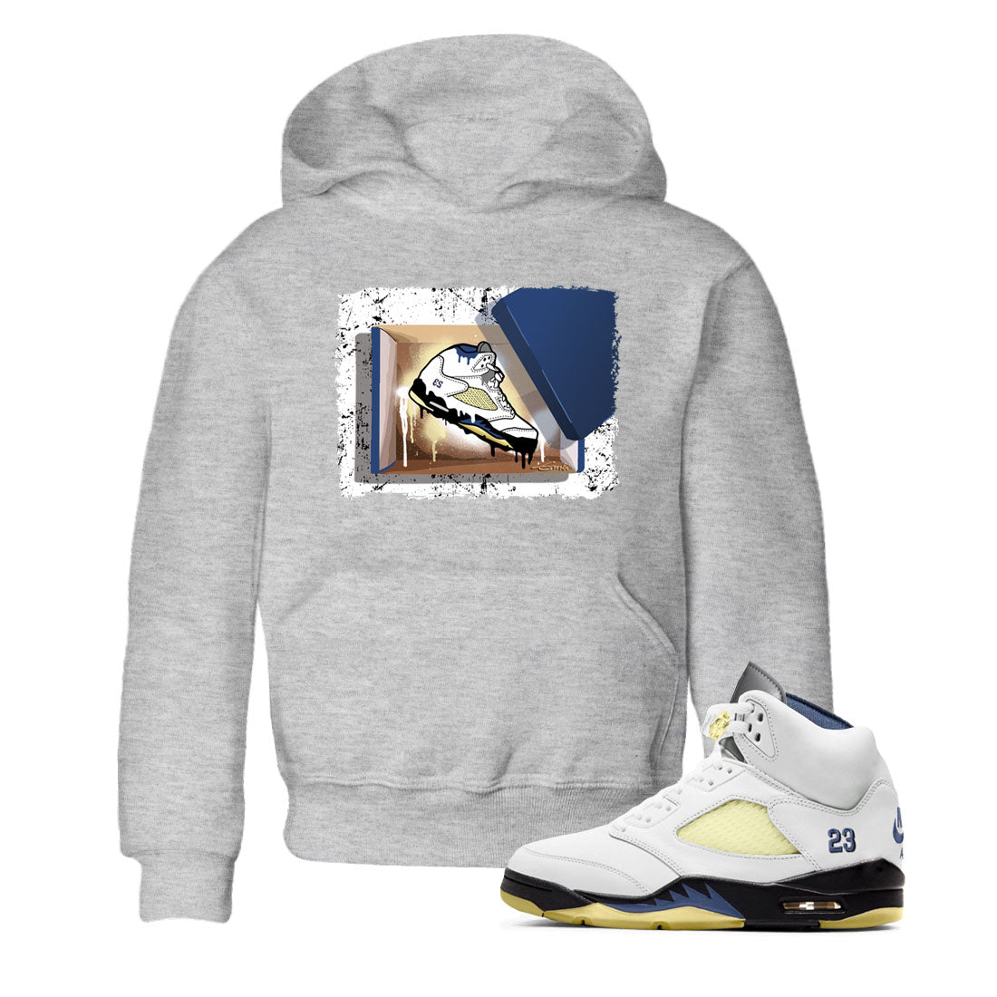 Air Jordan 5 A Ma Maniere x Dawn shirt to match jordans New Kicks sneaker tees Air Jordan 5 A Ma Maniere x Photon Dust Drip Gear Zone Streetwear Brand Sneaker Matching Shirt Baby Toddler Heather Grey 1 T-Shirt