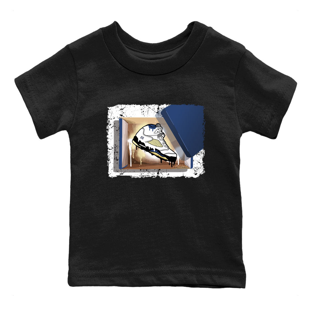 Air Jordan 5 A Ma Maniere x Dawn shirt to match jordans New Kicks sneaker tees Air Jordan 5 A Ma Maniere x Photon Dust Drip Gear Zone Streetwear Brand Sneaker Matching Shirt Baby Toddler Black 2 T-Shirt