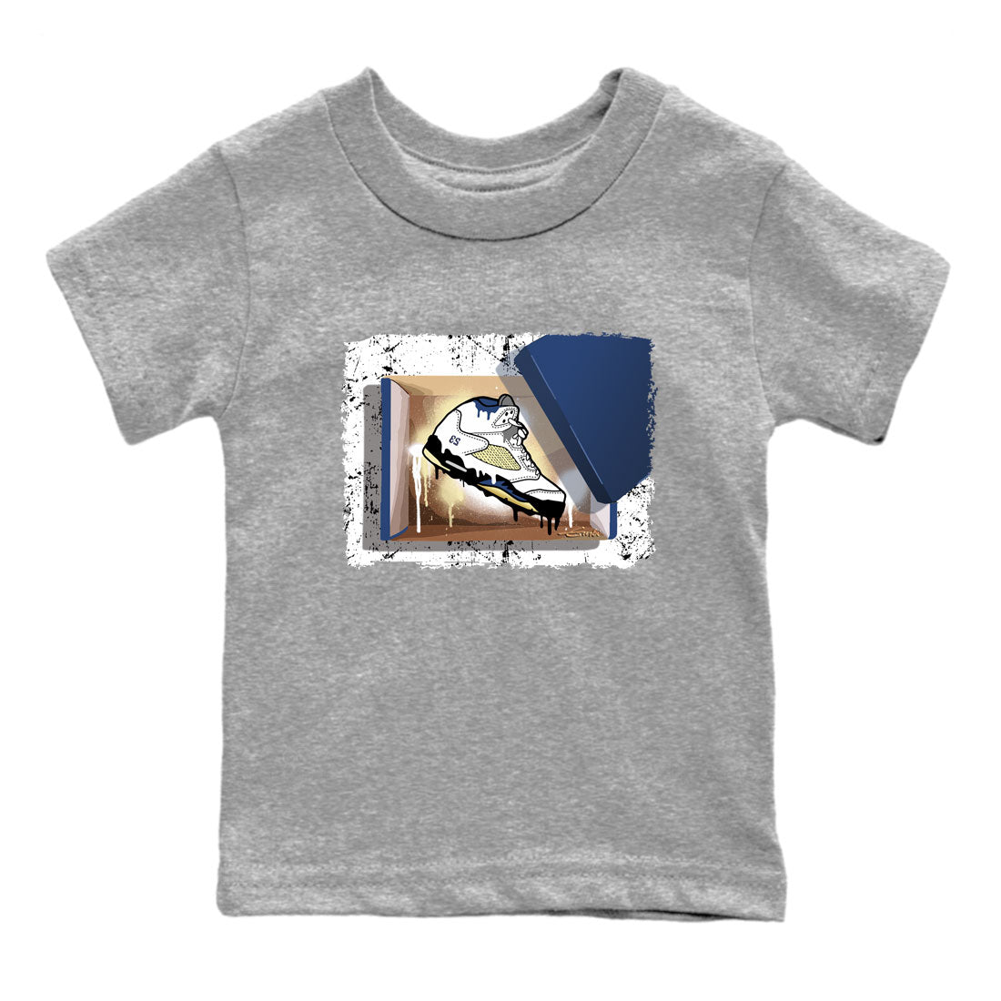 Air Jordan 5 A Ma Maniere x Dawn shirt to match jordans New Kicks sneaker tees Air Jordan 5 A Ma Maniere x Photon Dust Drip Gear Zone Streetwear Brand Sneaker Matching Shirt Baby Toddler Heather Grey 2 T-Shirt