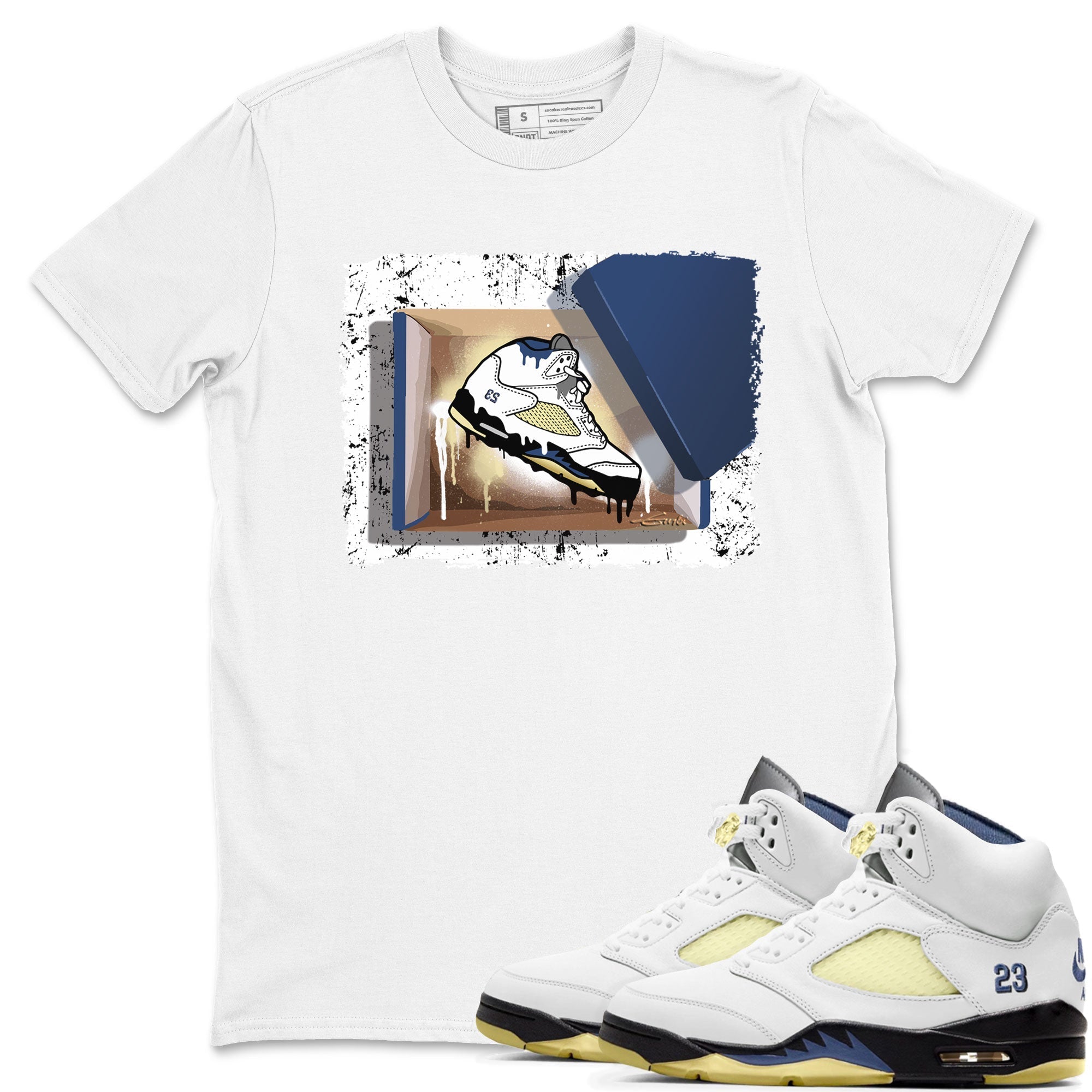 Air Jordan 5 A Ma Maniere x Dawn shirt to match jordans New Kicks sneaker tees Air Jordan 5 A Ma Maniere x Photon Dust Drip Gear Zone Streetwear Brand Sneaker Matching Shirt Unisex White 1 T-Shirt