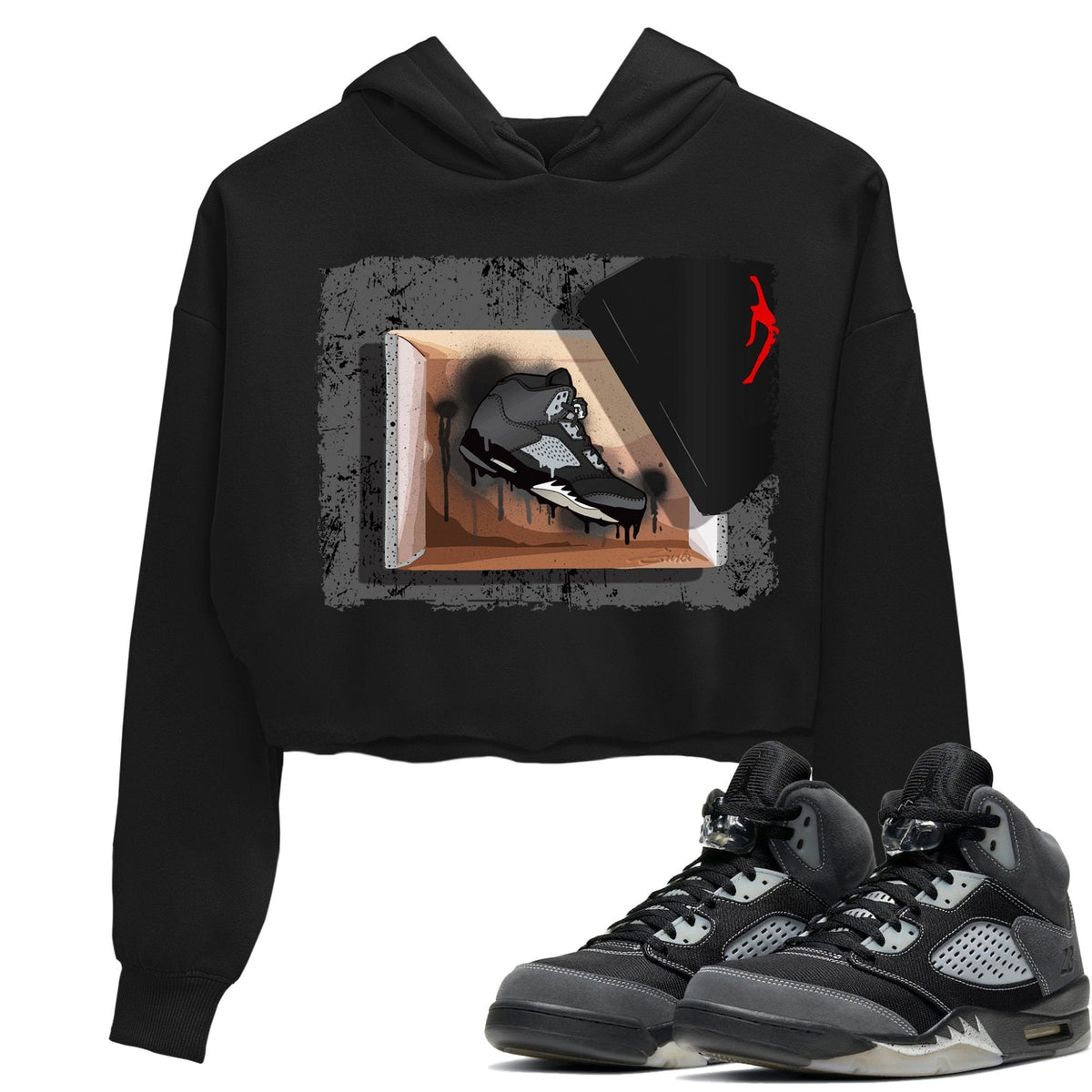 Jordan 5 Anthracite Sneaker Matching T-Shirt New Kicks Sneaker Tees Jordan 5 Anthracite Sneaker Release Tees Women's Shirts