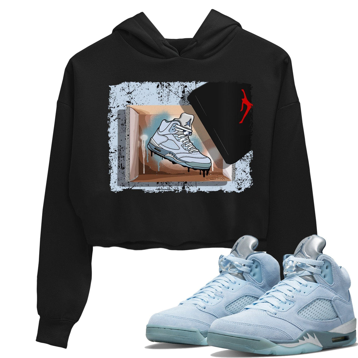 Jordan 5 Blue Bird Sneaker Matching T-Shirt New Kicks Sneaker Tees Jordan 5 Blue Bird Sneaker Release Tees Women's Shirts