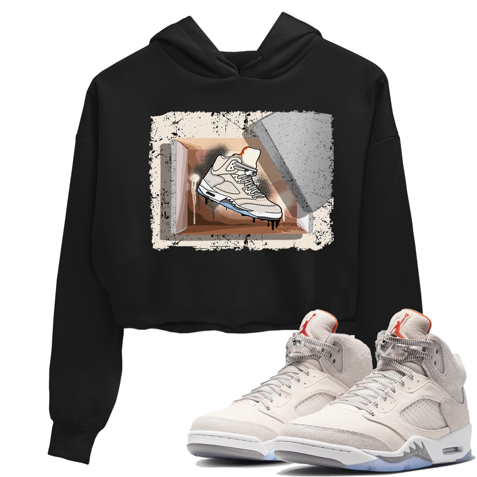 Air Jordan 5 Craft Sneaker Match Tees New Kicks Streetwear Sneaker Shirt Air Jordan 5 Craft Shirt Women's Shirts Black 1