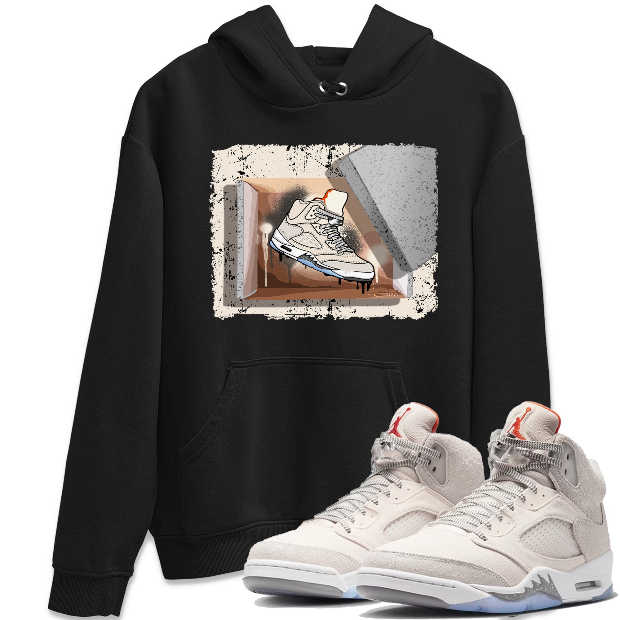 Air Jordan 5 Craft Sneaker Match Tees New Kicks Streetwear Sneaker Shirt Air Jordan 5 Craft Shirt Unisex Shirts Black 1