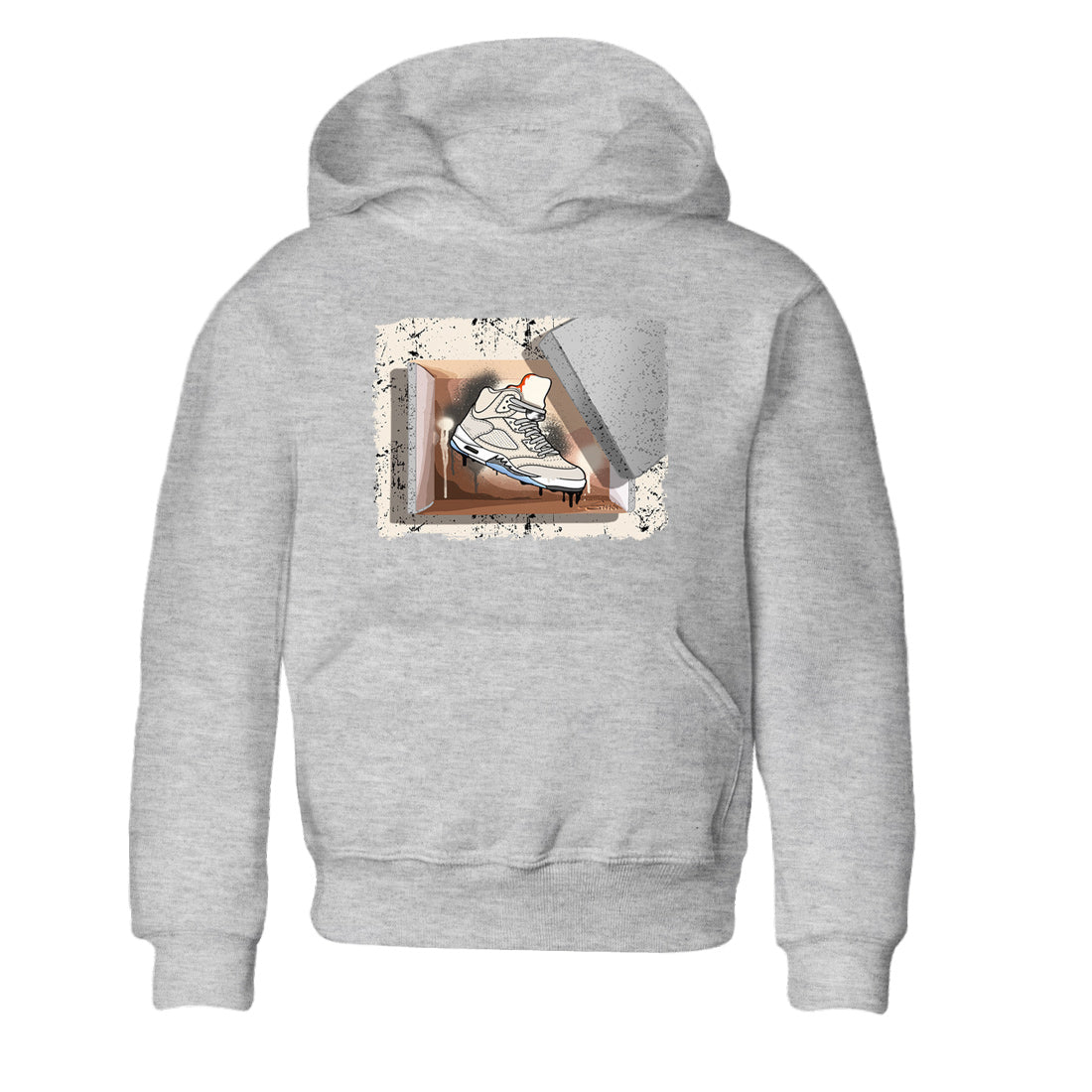 Air Jordan 5 Craft Sneaker Match Tees New Kicks Streetwear Sneaker Shirt Air Jordan 5 Craft Shirt Kids Shirts Heather Grey 2