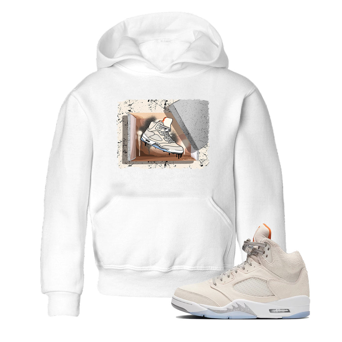 Air Jordan 5 Craft Sneaker Match Tees New Kicks Streetwear Sneaker Shirt Air Jordan 5 Craft Shirt Kids Shirts White 1