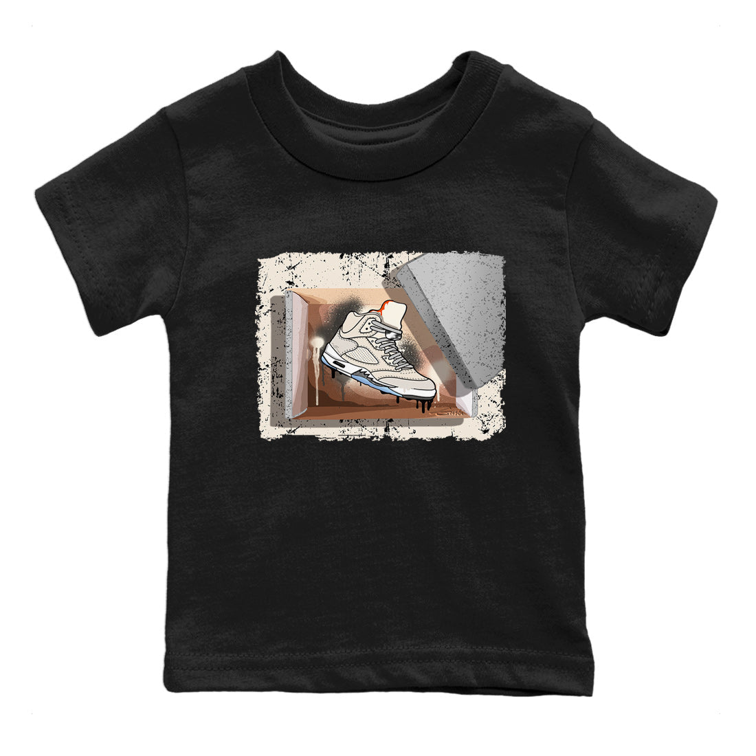Air Jordan 5 Craft Sneaker Match Tees New Kicks Streetwear Sneaker Shirt Air Jordan 5 Craft Shirt Kids Shirts Black 2