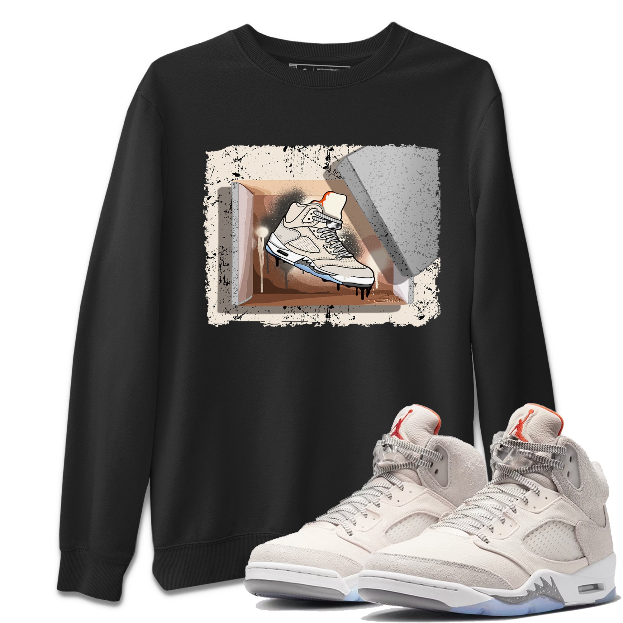 Air Jordan 5 Craft Sneaker Match Tees New Kicks Streetwear Sneaker Shirt Air Jordan 5 Craft Shirt Unisex Shirts Black 1