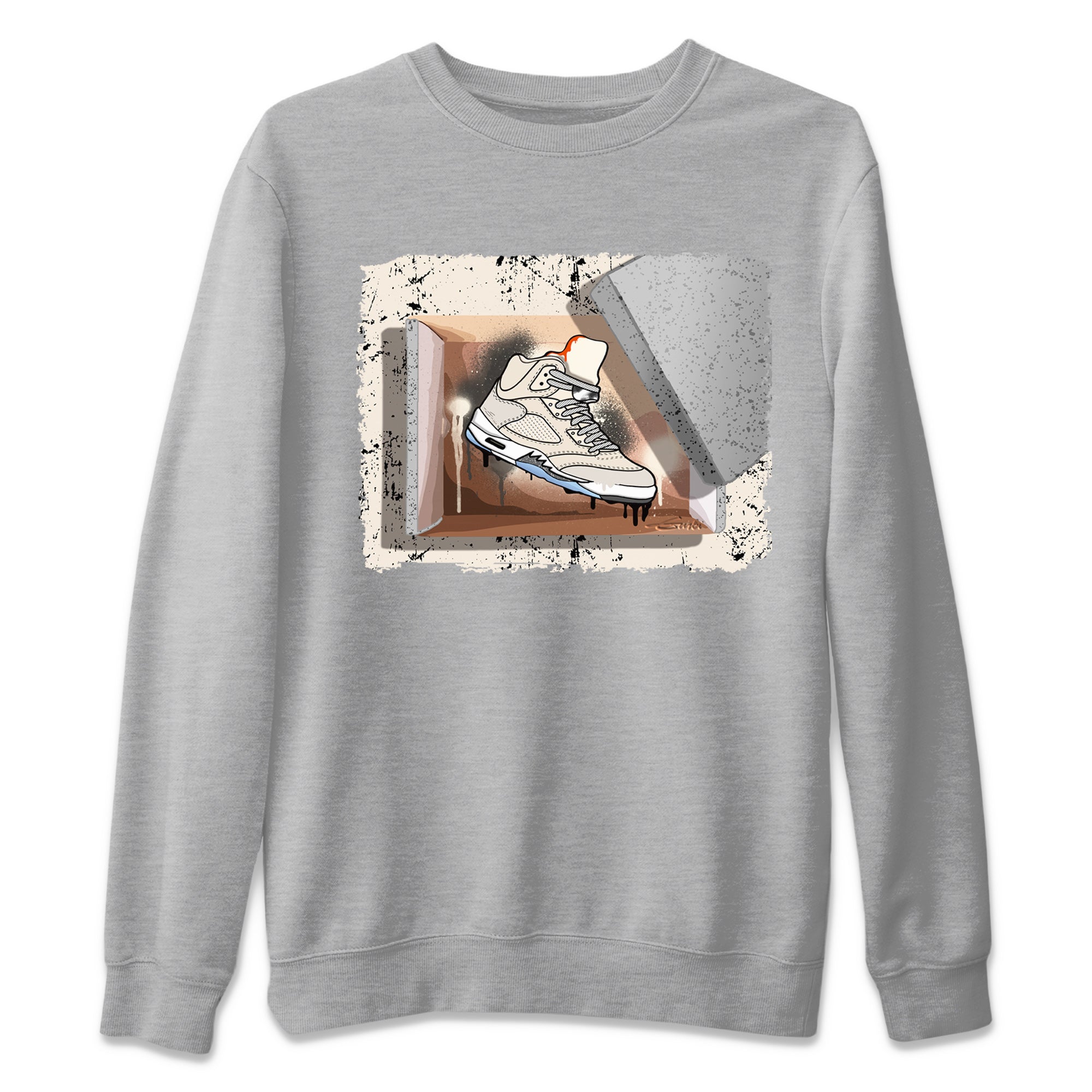 Air Jordan 5 Craft Sneaker Match Tees New Kicks Streetwear Sneaker Shirt Air Jordan 5 Craft Shirt Unisex Shirts Heather Grey 2