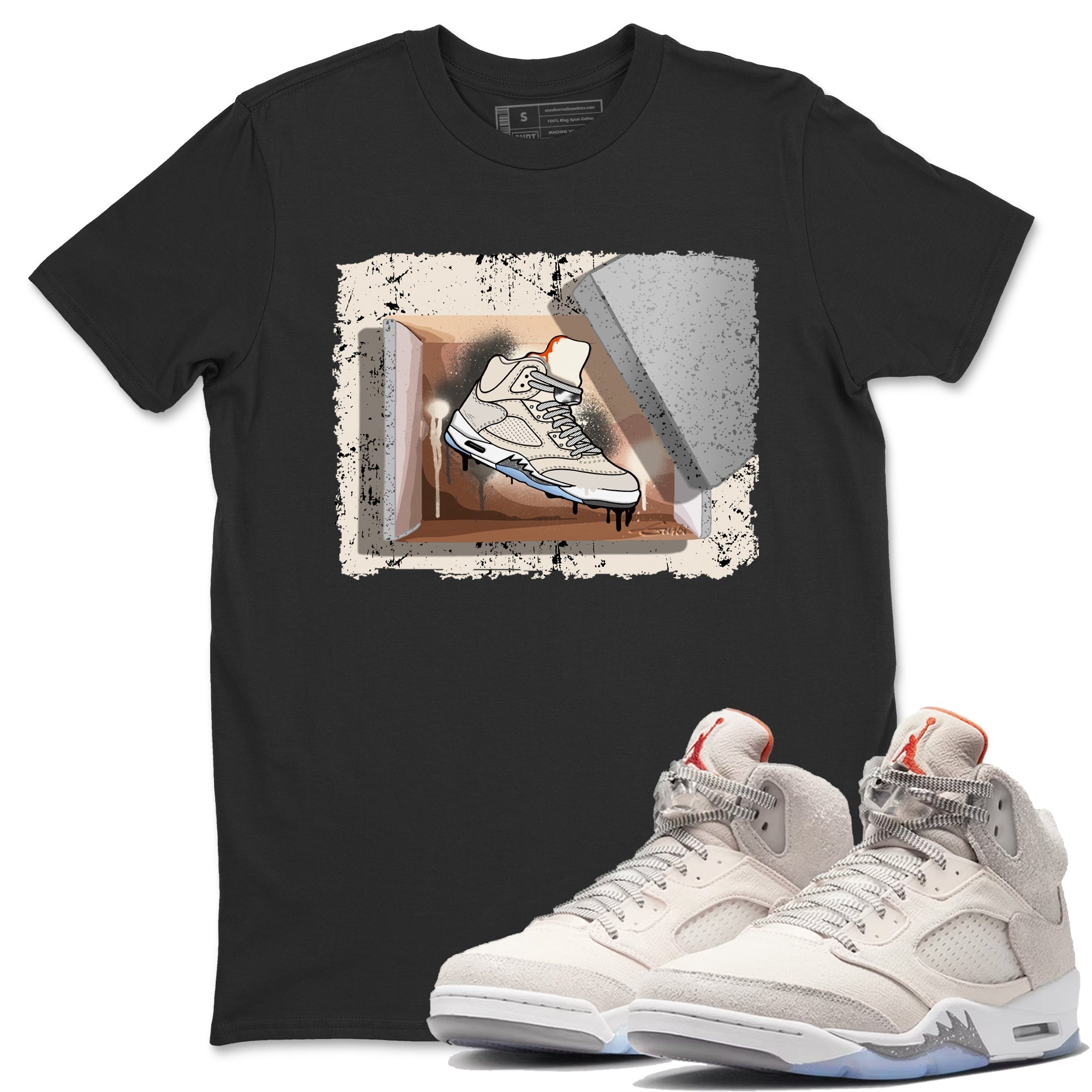 Air Jordan 5 Craft Sneaker Match Tees New Kicks Streetwear Sneaker Shirt Air Jordan 5 Craft Shirt Unisex Shirts Black 1