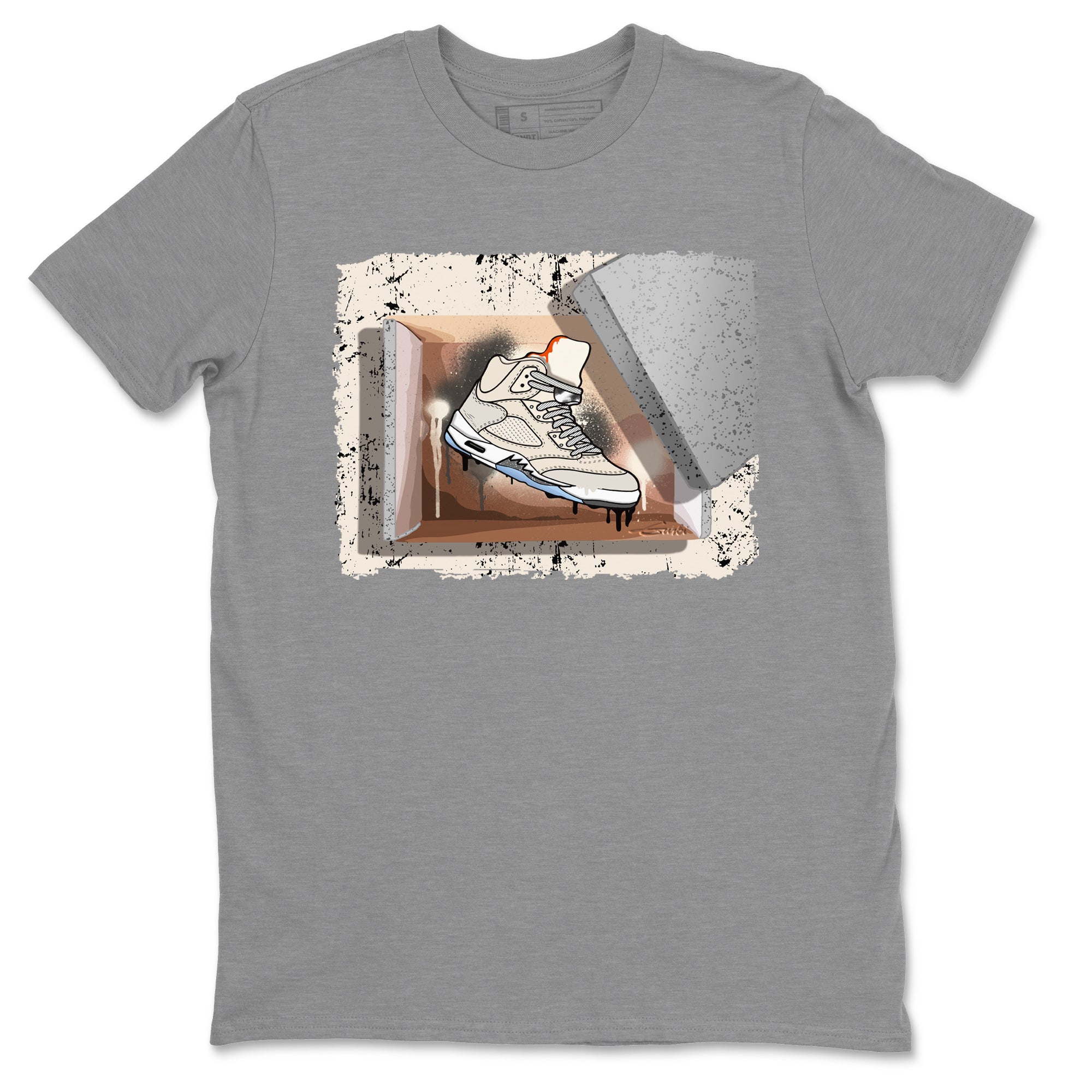 Air Jordan 5 Craft Sneaker Match Tees New Kicks Streetwear Sneaker Shirt Air Jordan 5 Craft Shirt Unisex Shirts Heather Grey 2