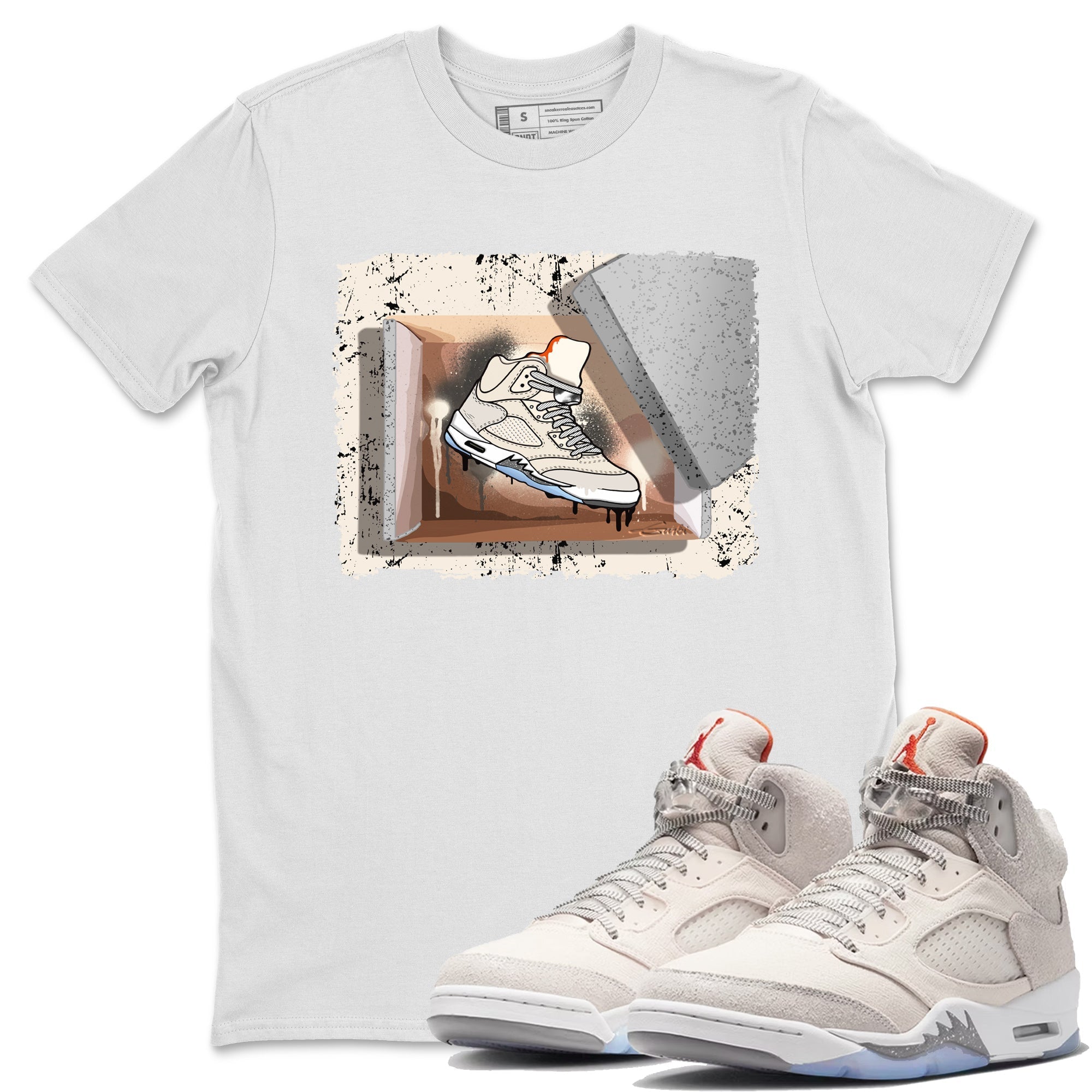 Air Jordan 5 Craft Sneaker Match Tees New Kicks Streetwear Sneaker Shirt Air Jordan 5 Craft Shirt Unisex Shirts White 1