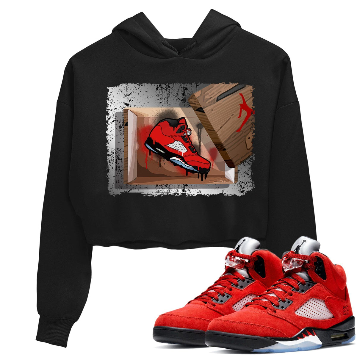Jordan 5 Raging Bull Sneaker Matching T-Shirt New Kicks Sneaker Tees Jordan 5 Raging Bull Sneaker Release Tees Women's Shirts