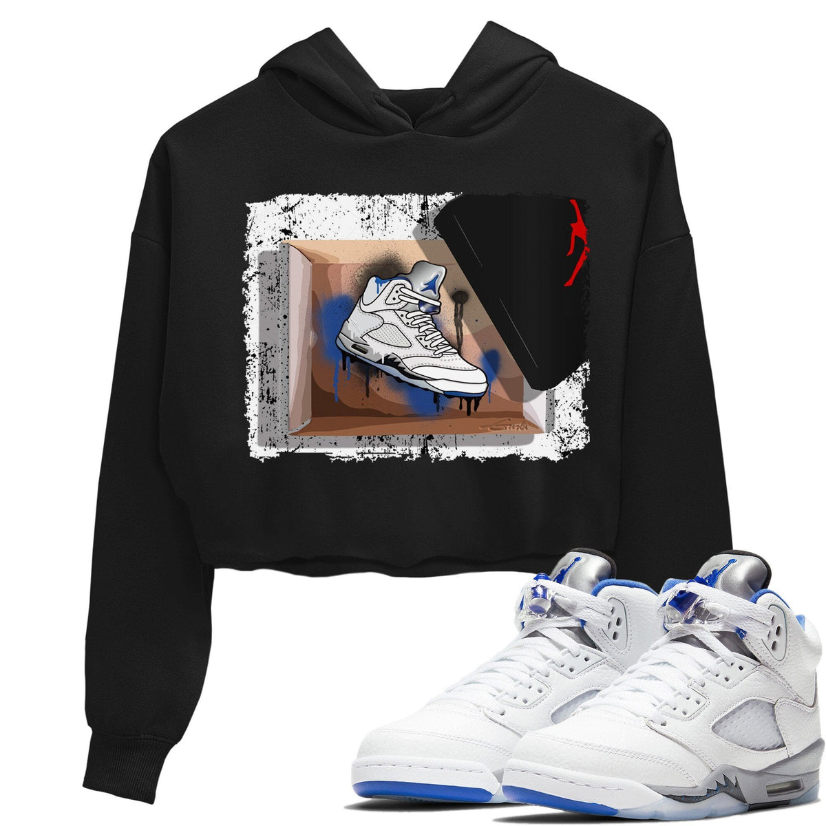 Jordan 5 Stealth Sneaker Matching T-Shirt New Kicks Sneaker Tees Jordan 5 Stealth Sneaker Release Tees Women's Shirts