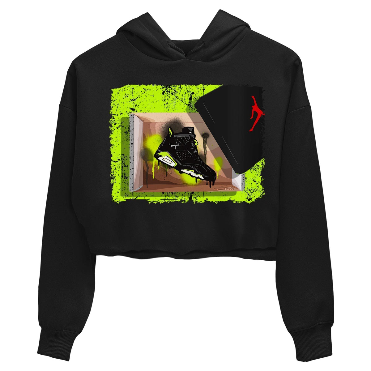 Jordan 6 Electric Green Sneaker Matching T-Shirt New Kicks Sneaker Tees Jordan 6 Electric Green Sneaker Release Tees Women's Shirts