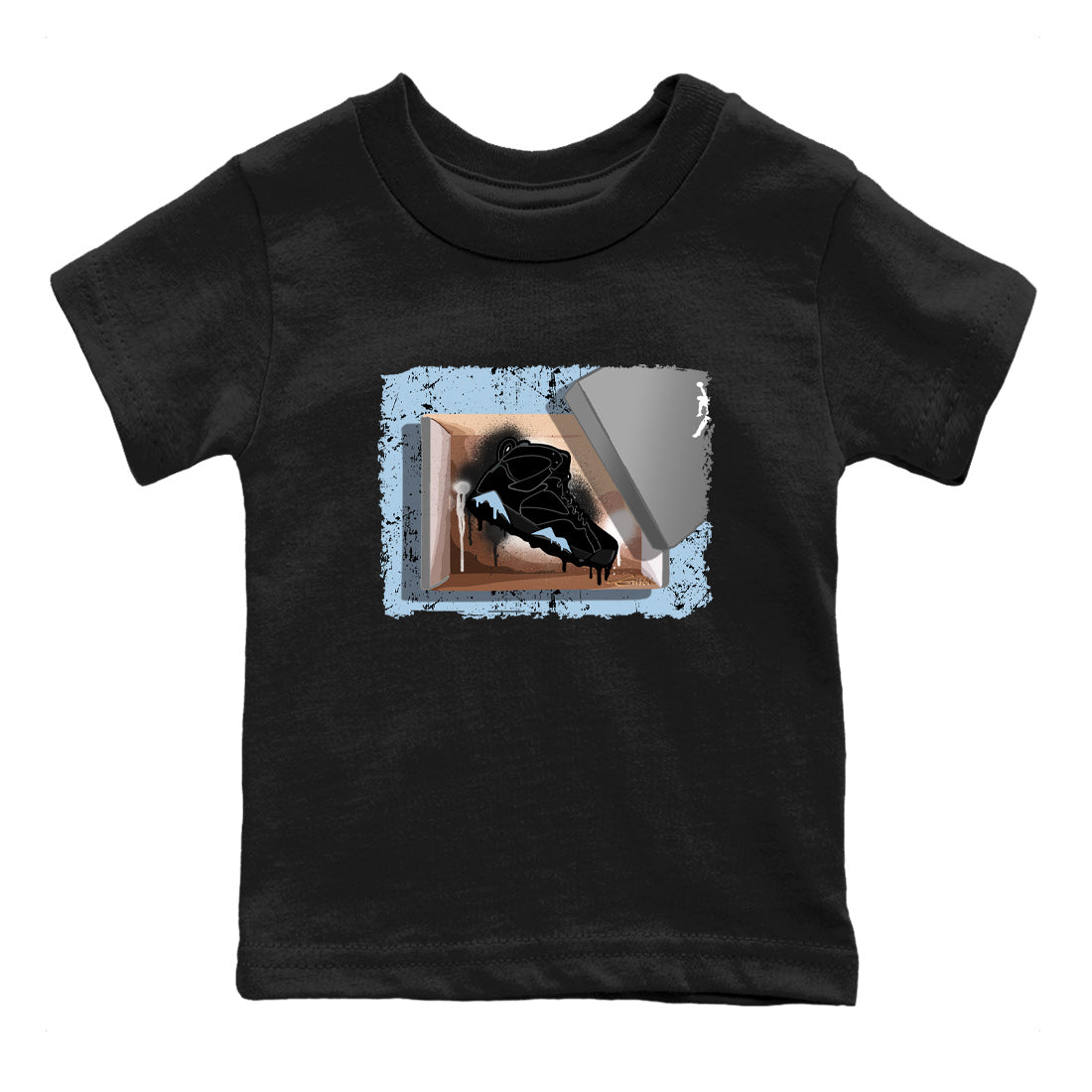 Air Jordan 7 Chambray Sneaker Match Tees New Kicks 7s Chambray T-Shirt Sneaker Release Tees Kids Shirts Black 2
