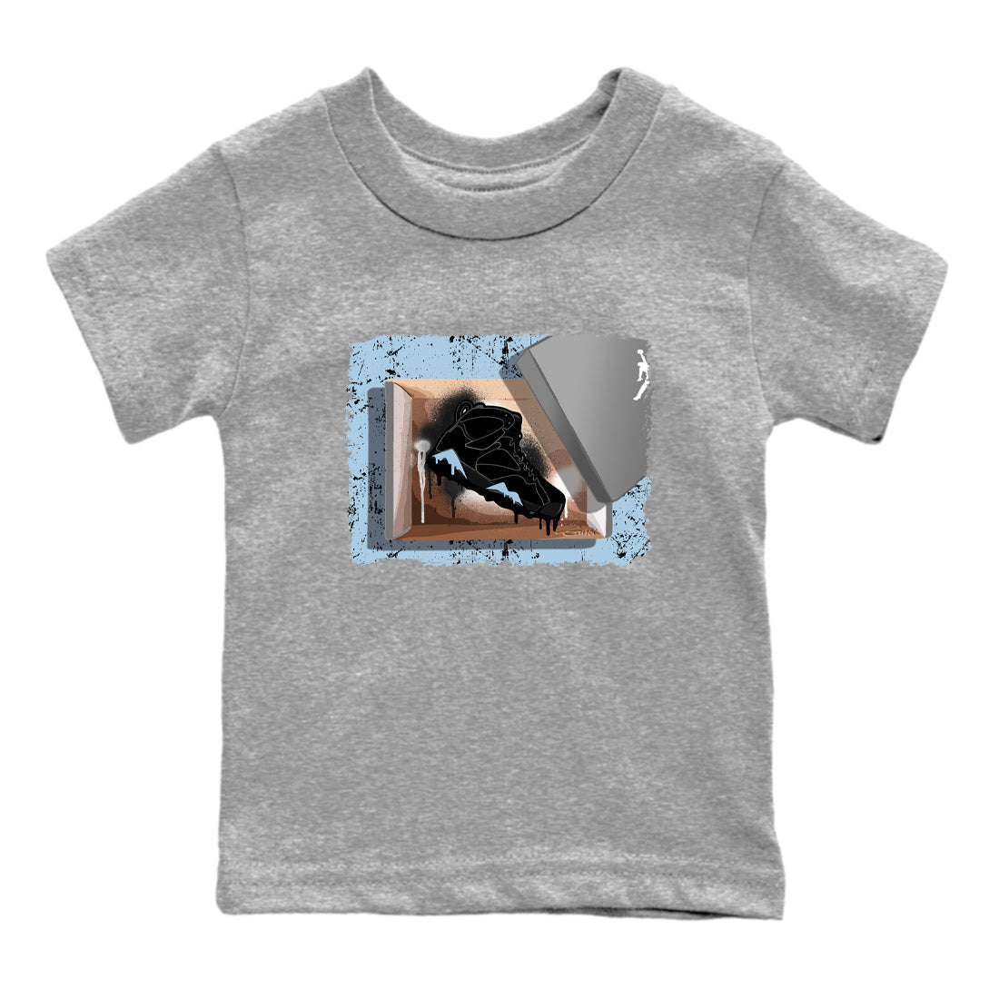Air Jordan 7 Chambray Sneaker Match Tees New Kicks 7s Chambray T-Shirt Sneaker Release Tees Kids Shirts Heather Grey 2