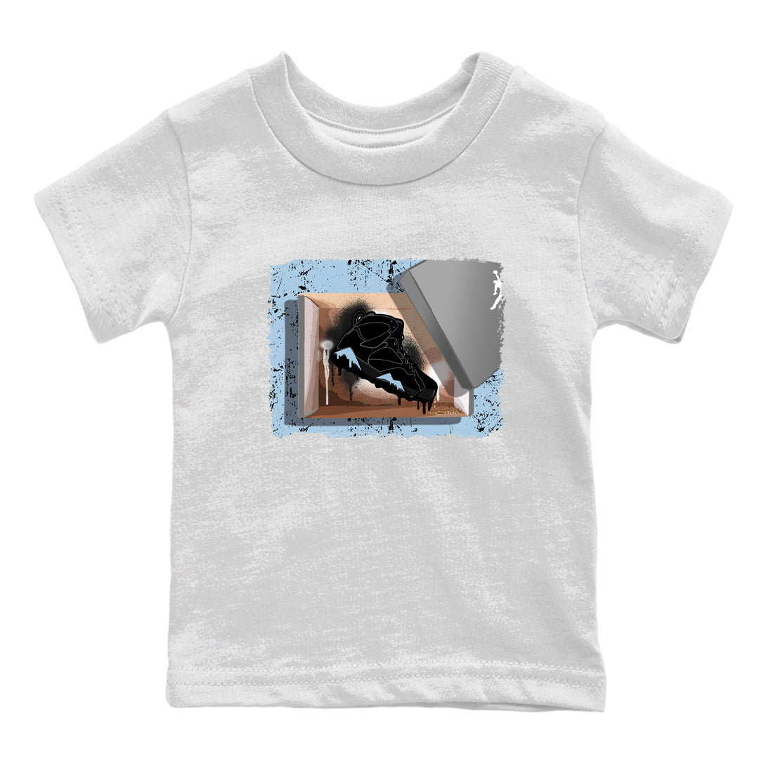 Air Jordan 7 Chambray Sneaker Match Tees New Kicks 7s Chambray T-Shirt Sneaker Release Tees Kids Shirts White 2
