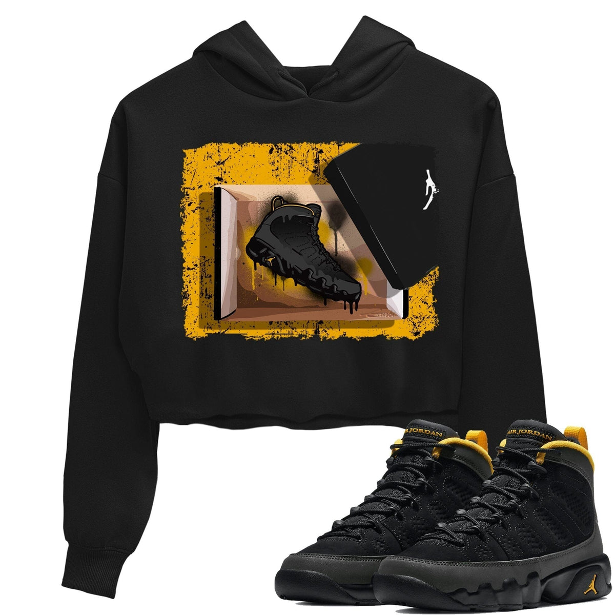 Jordan 9 University Gold Shirt To Match Jordans New Kicks Sneaker Tees Jordan 9 University Gold Drip Gear Zone Sneaker Matching Clothing Women's Shirts
