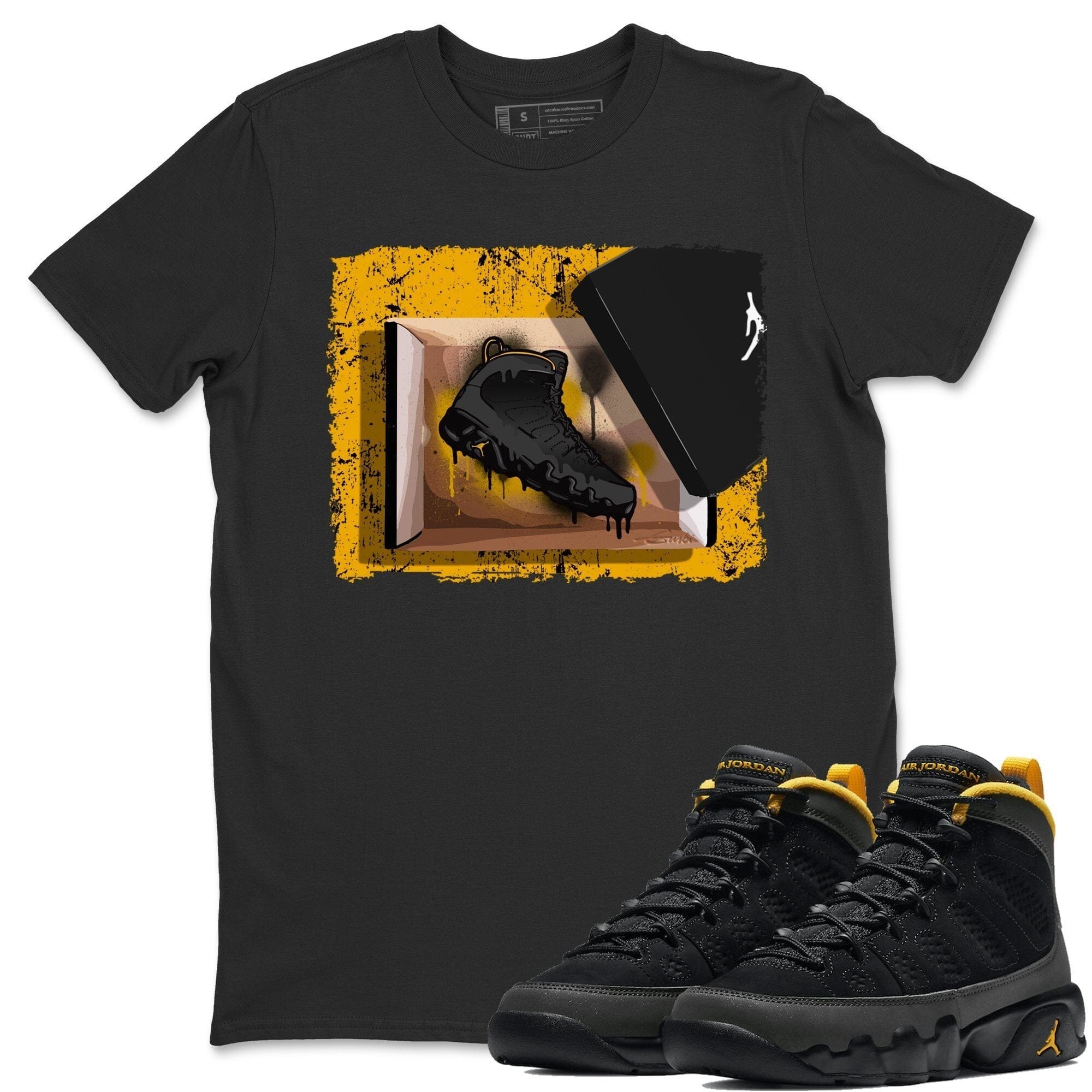 Jordan 9 University Gold Shirt To Match Jordans New Kicks Sneaker Tees Jordan 9 University Gold Drip Gear Zone Sneaker Matching Clothing Unisex Shirts