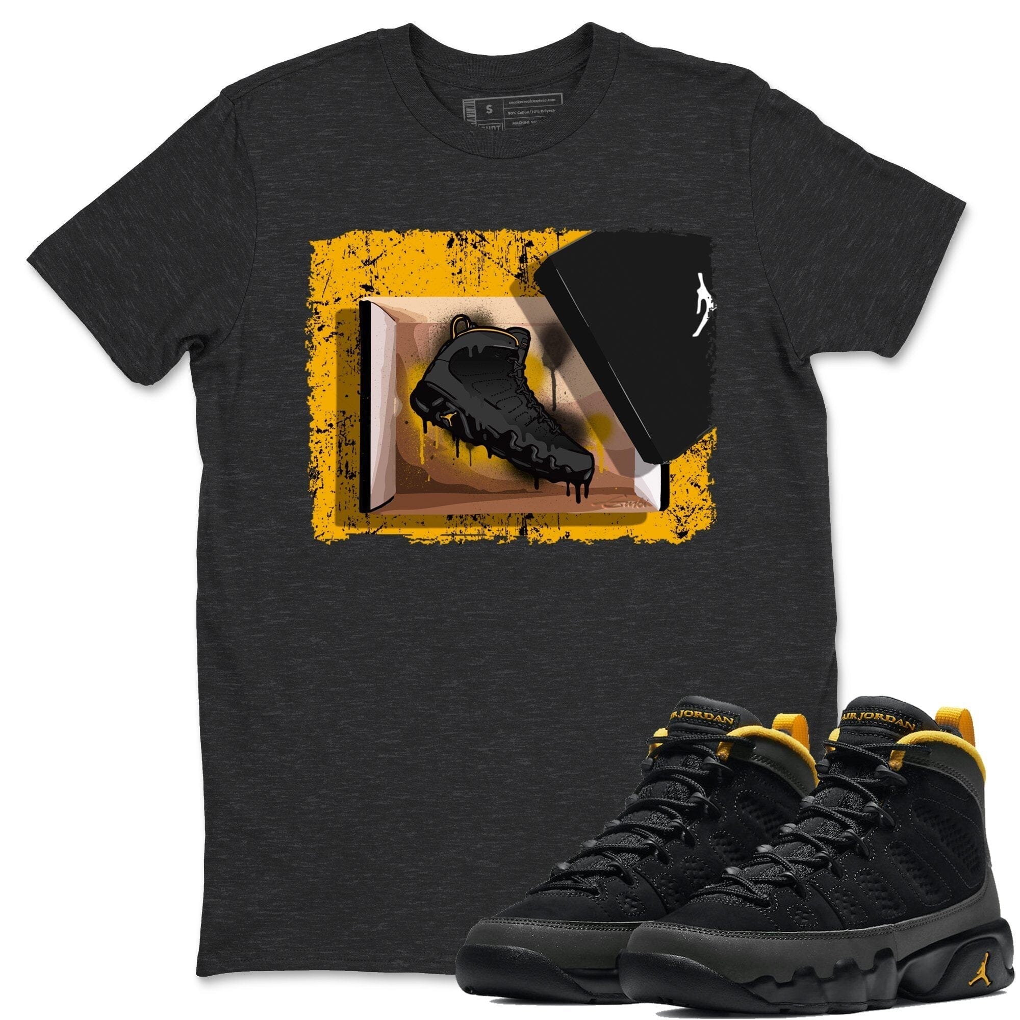 Jordan 9 University Gold Shirt To Match Jordans New Kicks Sneaker Tees Jordan 9 University Gold Drip Gear Zone Sneaker Matching Clothing Unisex Shirts