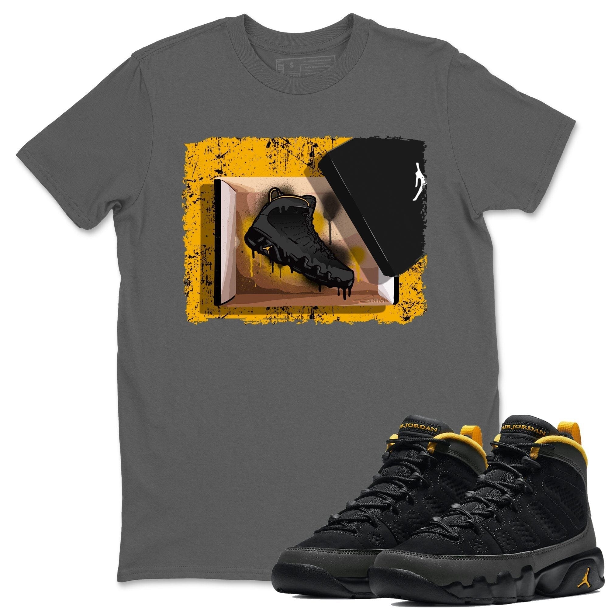 Jordan 9 University Gold Shirt To Match Jordans New Kicks Sneaker Tees Jordan 9 University Gold Drip Gear Zone Sneaker Matching Clothing Unisex Shirts