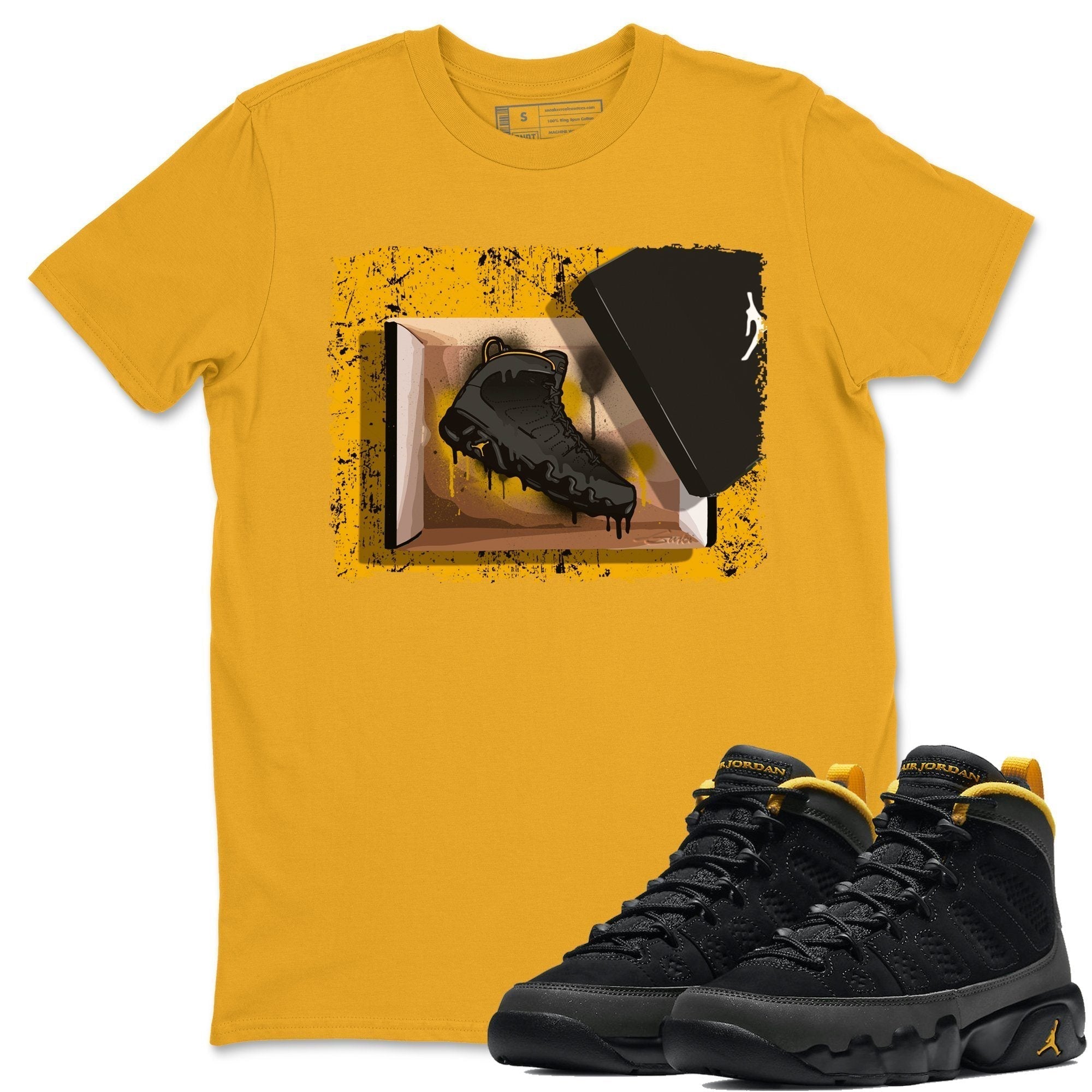 Jordan 9 University Gold Shirt To Match Jordans New Kicks Sneaker Tees Jordan 9 University Gold Drip Gear Zone Sneaker Matching Clothing Unisex Shirts