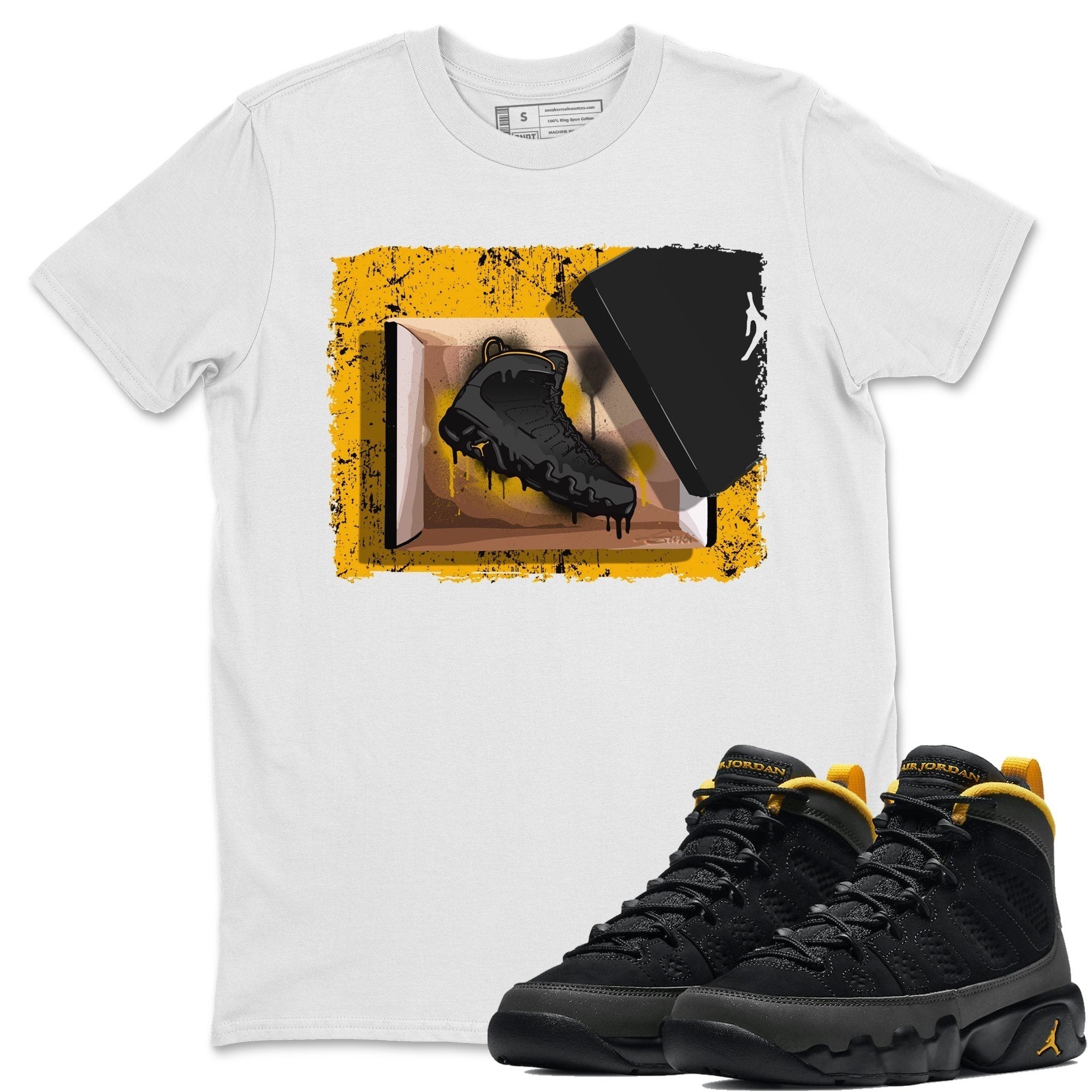 Jordan 9 University Gold Shirt To Match Jordans New Kicks Sneaker Tees Jordan 9 University Gold Drip Gear Zone Sneaker Matching Clothing Unisex Shirts