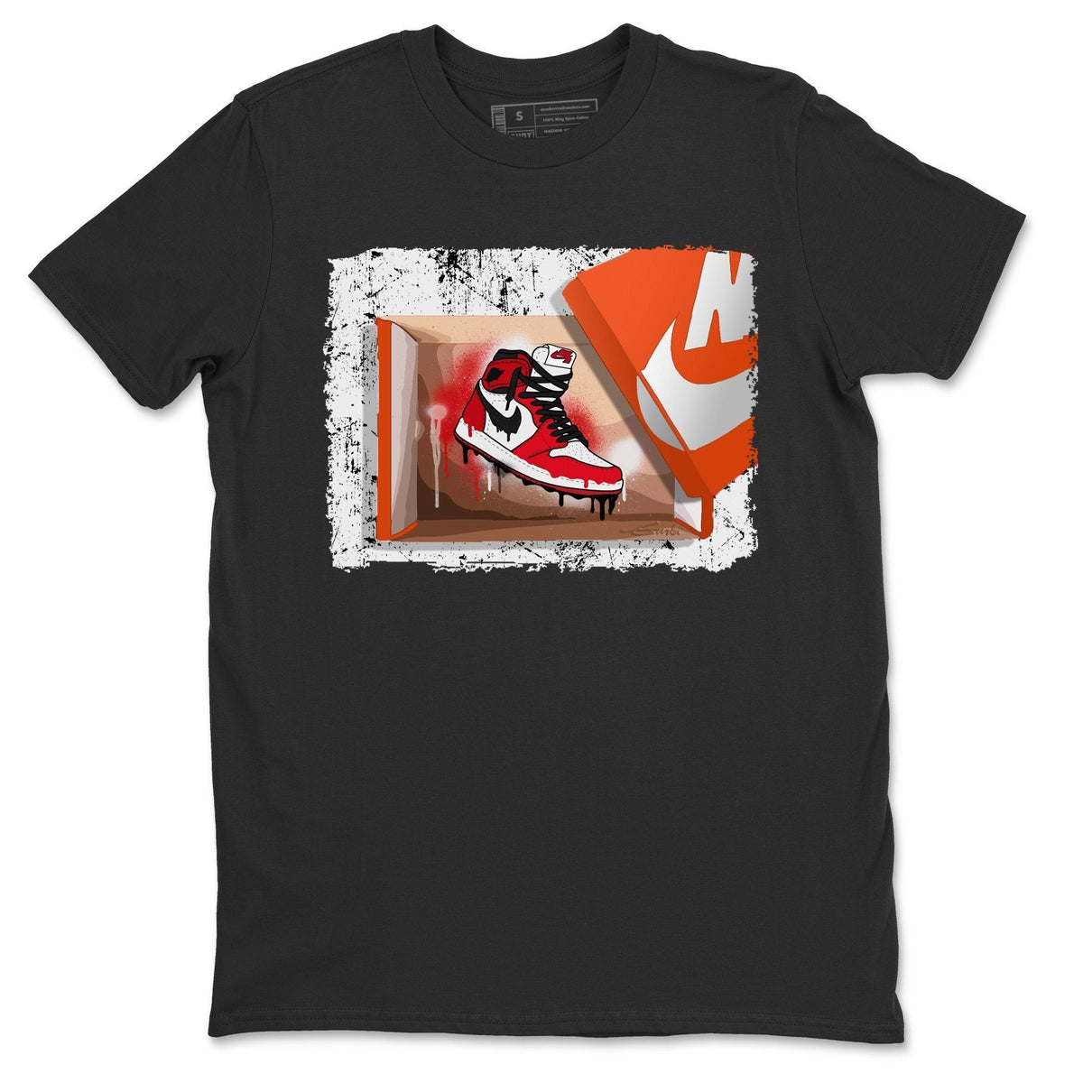 Jordan 1 Chicago Sneaker Matching T-Shirt New Kicks Sneaker Tees Jordan 1 Chicago Sneaker Release Tees Crew Neck Tees