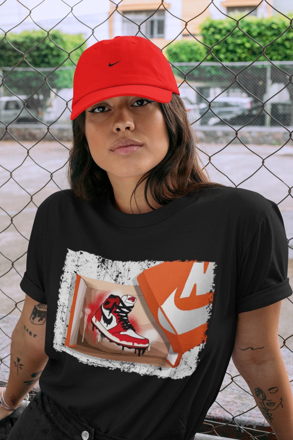 Jordan 1 Chicago Sneaker Matching T-Shirt New Kicks Sneaker Tees Jordan 1 Chicago Sneaker Release Tees Crew Neck Tees