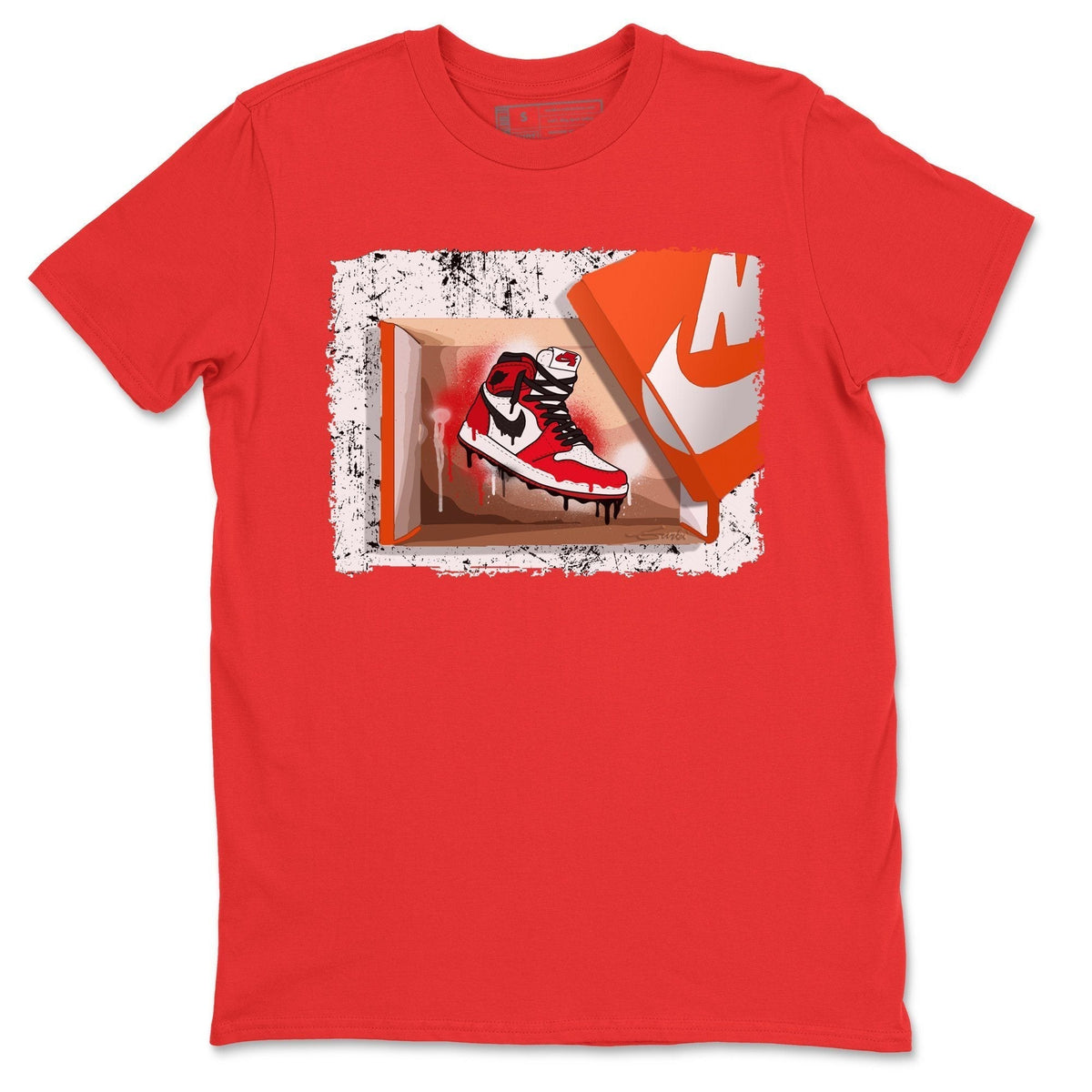 Jordan 1 Chicago Sneaker Matching T-Shirt New Kicks Sneaker Tees Jordan 1 Chicago Sneaker Release Tees Crew Neck Tees