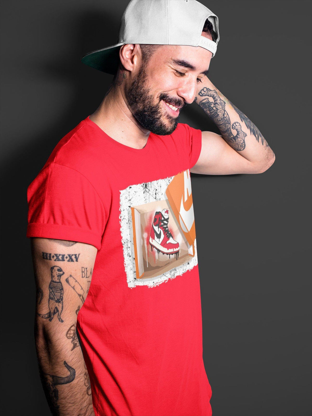 Jordan 1 Chicago Sneaker Matching T-Shirt New Kicks Sneaker Tees Jordan 1 Chicago Sneaker Release Tees Crew Neck Tees