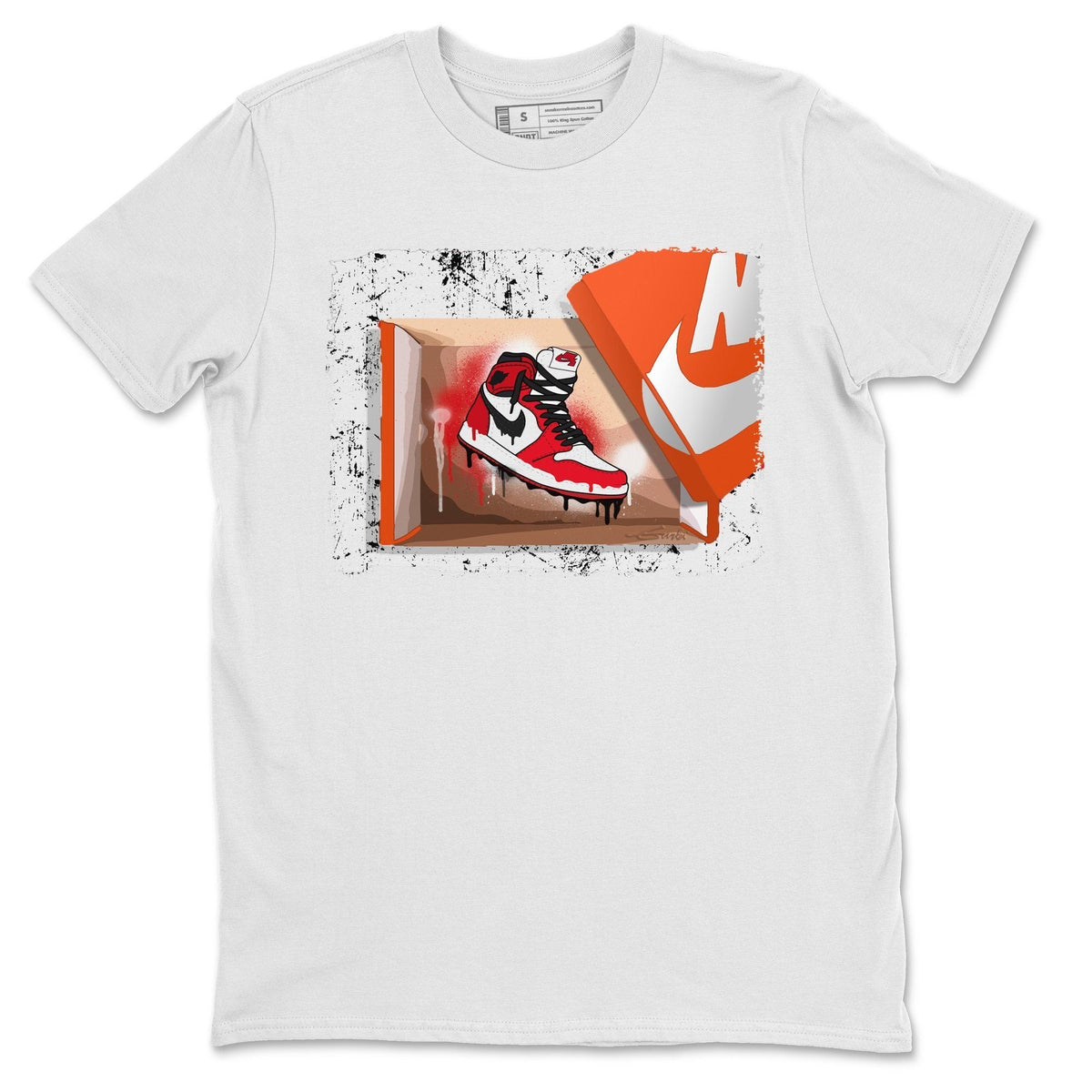 Jordan 1 Chicago Sneaker Matching T-Shirt New Kicks Sneaker Tees Jordan 1 Chicago Sneaker Release Tees Crew Neck Tees