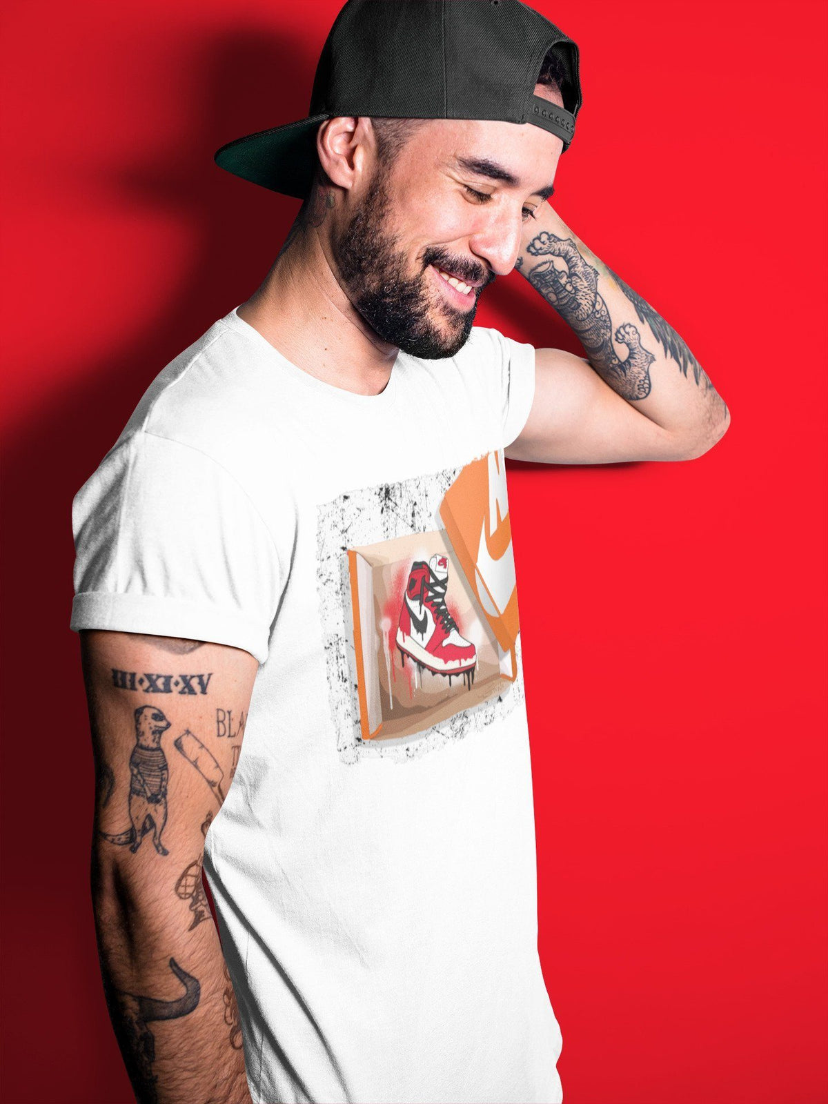 Jordan 1 Chicago Sneaker Matching T-Shirt New Kicks Sneaker Tees Jordan 1 Chicago Sneaker Release Tees Crew Neck Tees