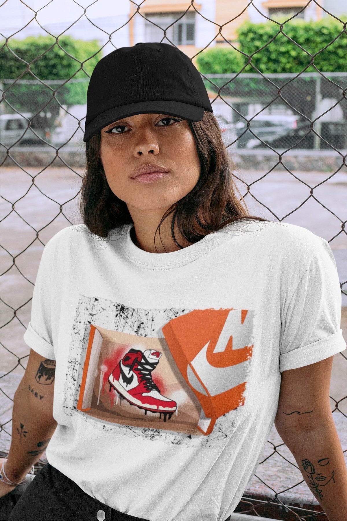 Jordan 1 Chicago Sneaker Matching T-Shirt New Kicks Sneaker Tees Jordan 1 Chicago Sneaker Release Tees Crew Neck Tees