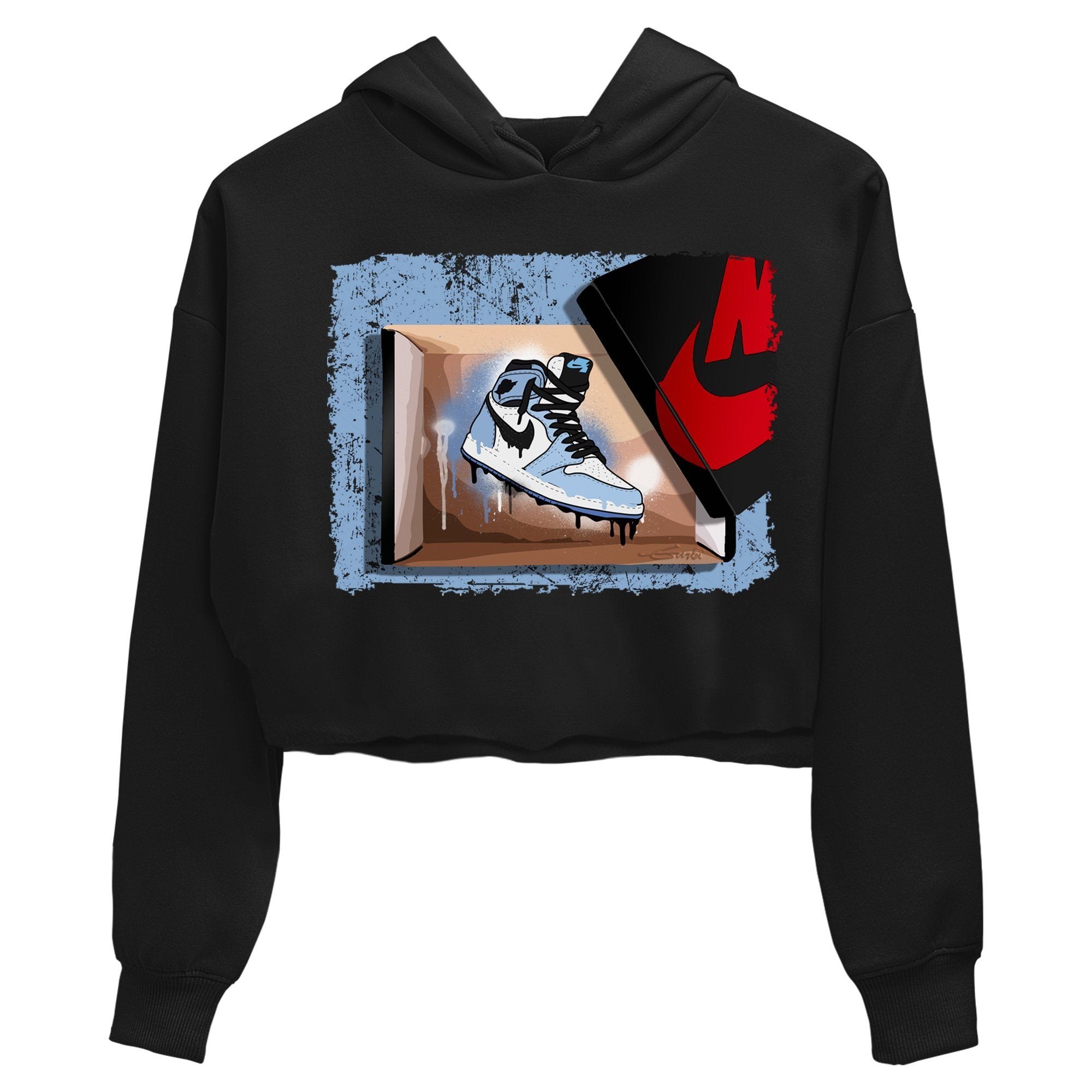 Jordan 1 University Blue Sneaker Matching T-Shirt New Kicks Sneaker Tees Jordan 1 University Blue Sneaker Release Tees Women's Shirts