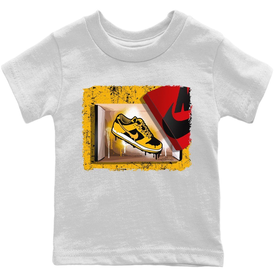 Dunk Championship Goldenrod Sneaker Match Tees New Kicks Sneaker Tees Dunk Championship Goldenrod Jordan to match sneaker T-Shirt Kids Shirts