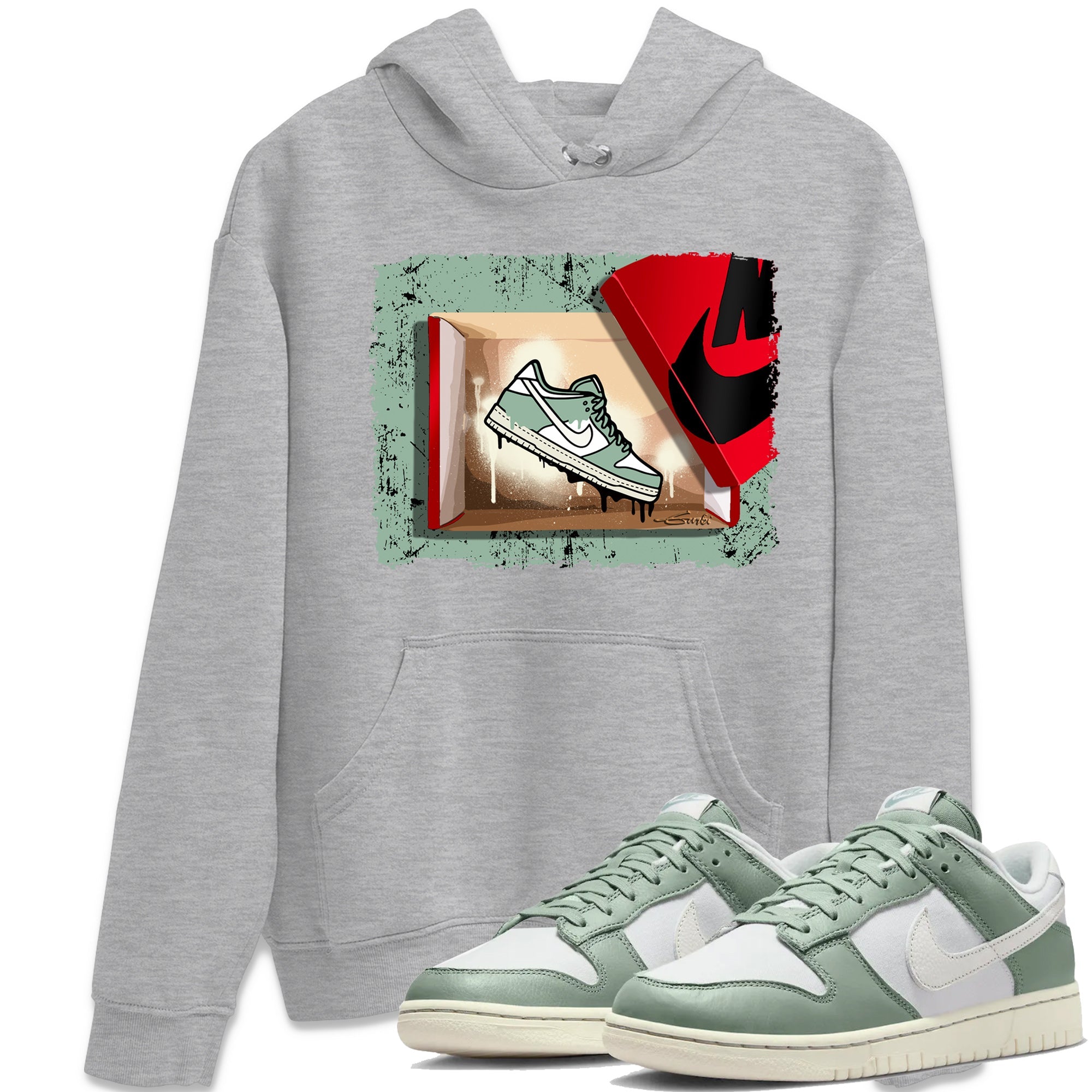 Dunk Low Mica Green Shirts New Kicks Streetwear Sneaker Shirt Dunk Mica Green Sneaker Release Tees Unisex Shirts Heather Grey 1